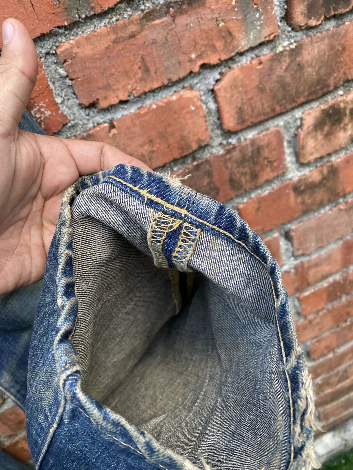 Levi's Vintage Clothing W29x33.5 Vintage levi's 517 distreseed flare big E USA Size 29" - 3 Thumbnail