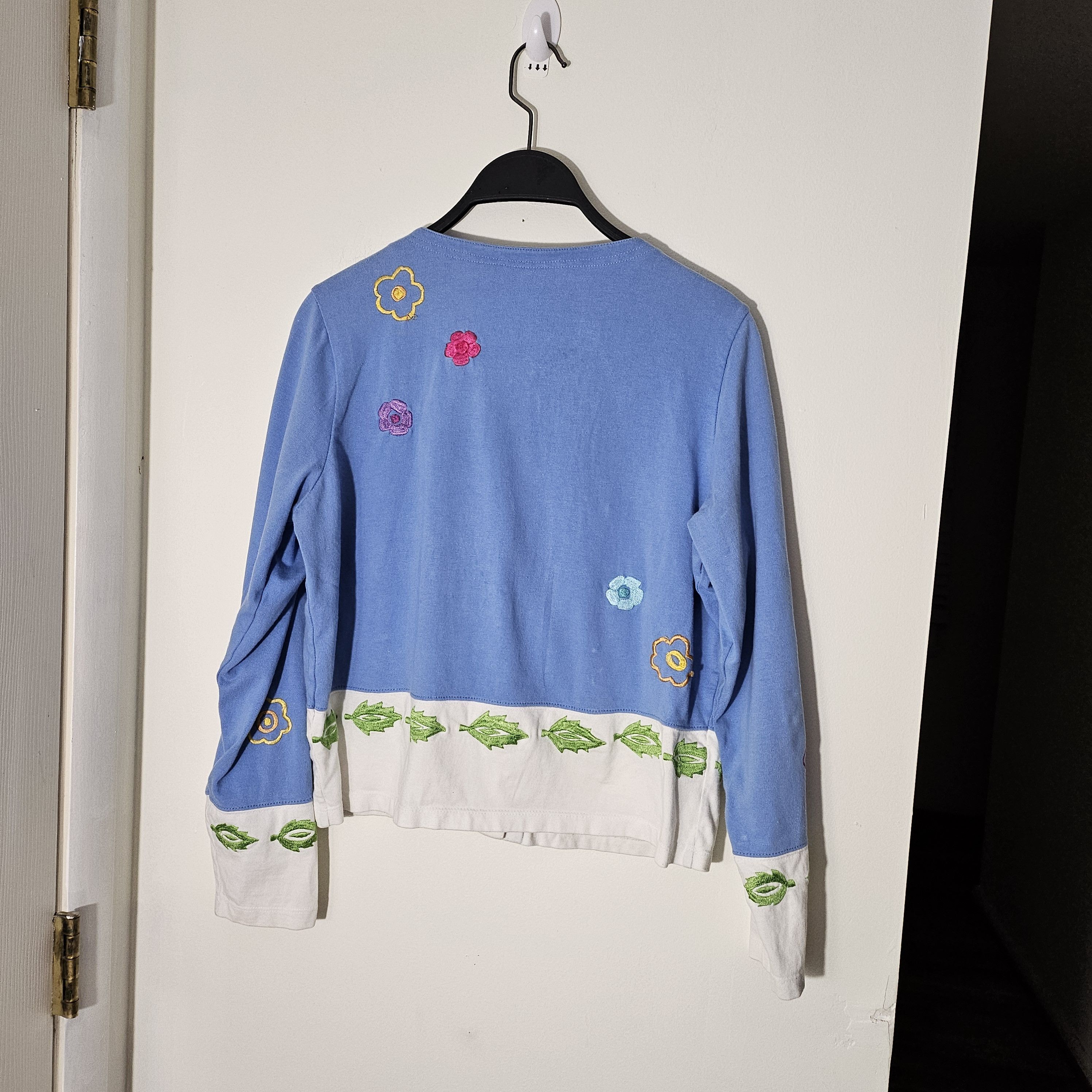 Vintage VTG Michael Simon Lite Flower Leaf Cardigan, Embroidered Size S / US 4 / IT 40 - 3 Thumbnail