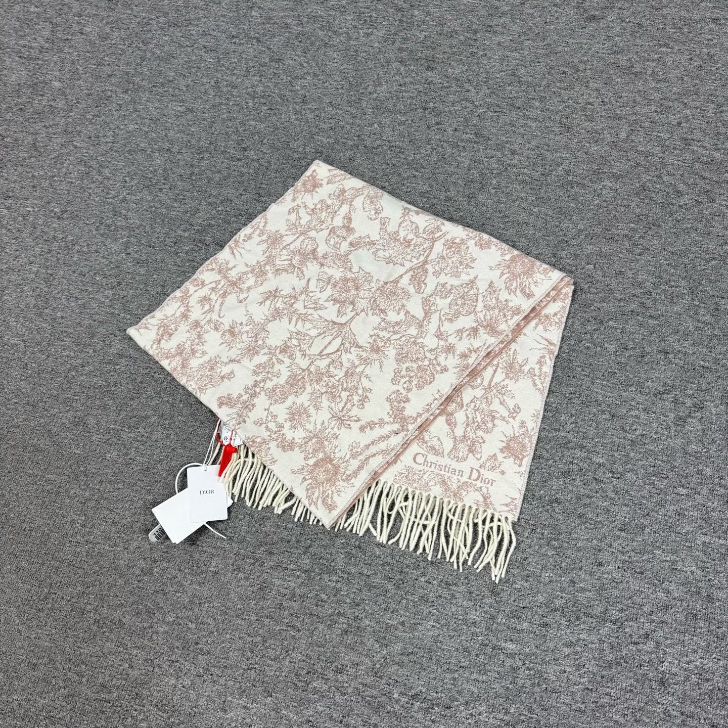 Dior Dior Chardons Pink Cashmere Scarf Size ONE SIZE - 1 Thumbnail
