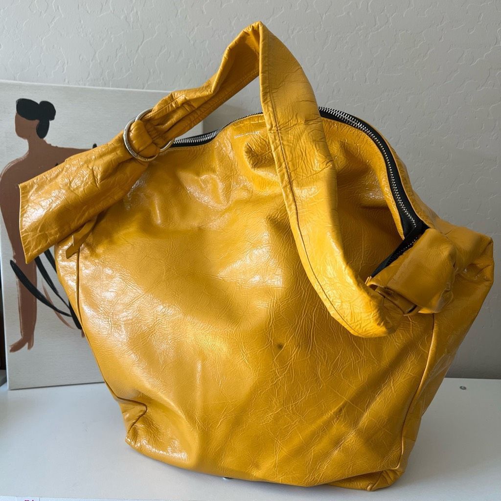 Isabel Marant Isabel Marant Saffron Yellow Eewa Glazed Lambskin Leather Ho Size ONE SIZE - 2 Thumbnail