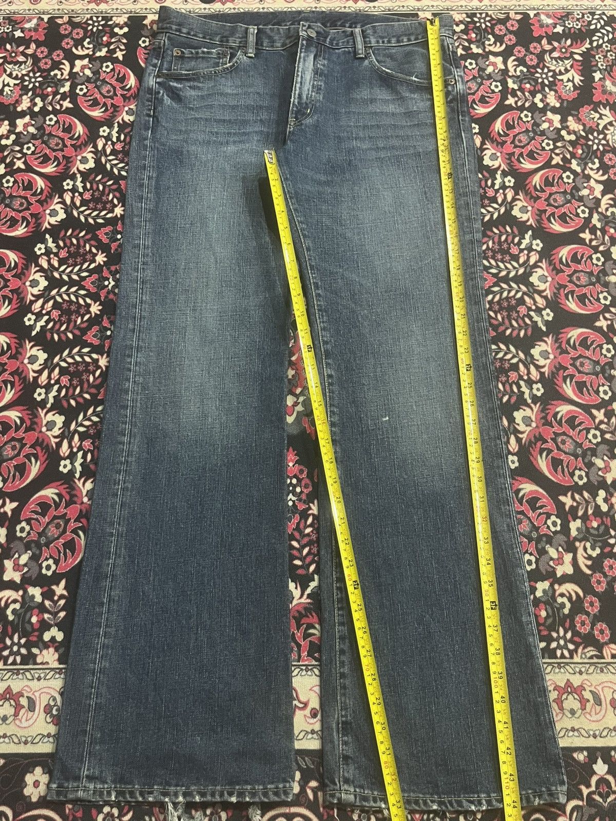 Undercover × Uniqlo Vintage Uniqlo B002 Dark Blue Ripped Hem Flare Jeans Size US 36 / EU 52 - 12 Thumbnail