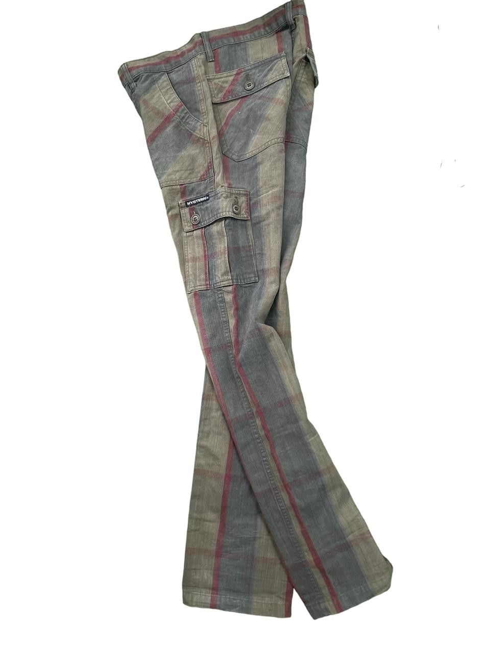 image of Hysteric Glamour Multipocket Cargo Plaid Punk Pants in Green, Men's (Size 30)