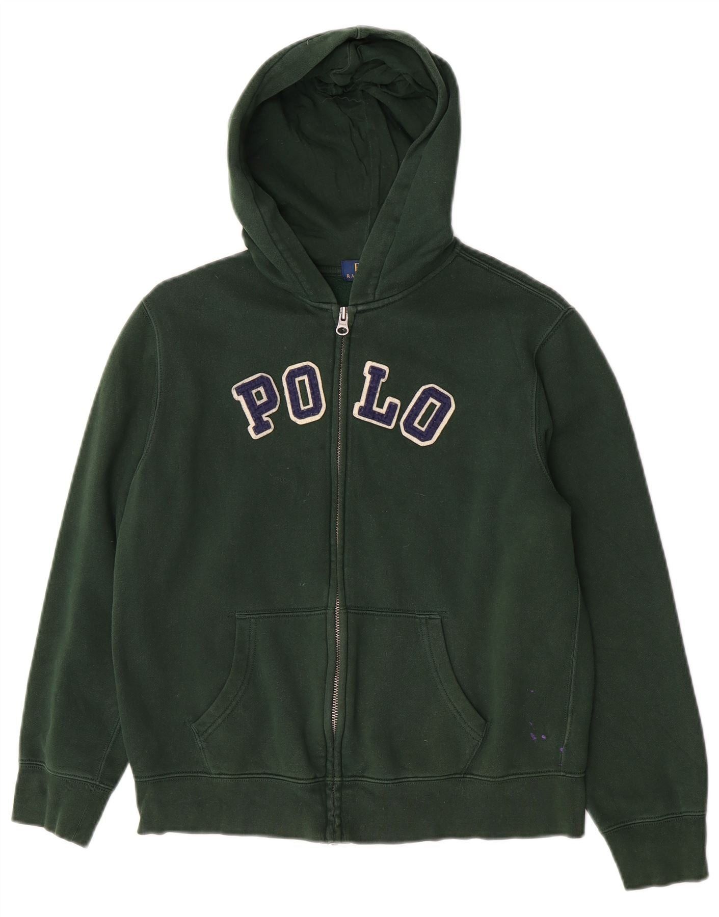 Polo Ralph Lauren Boys Graphic Zip Hoodie Sweater 14-15 Years Large Green Size L / US 10 / IT 46 - 1 Thumbnail