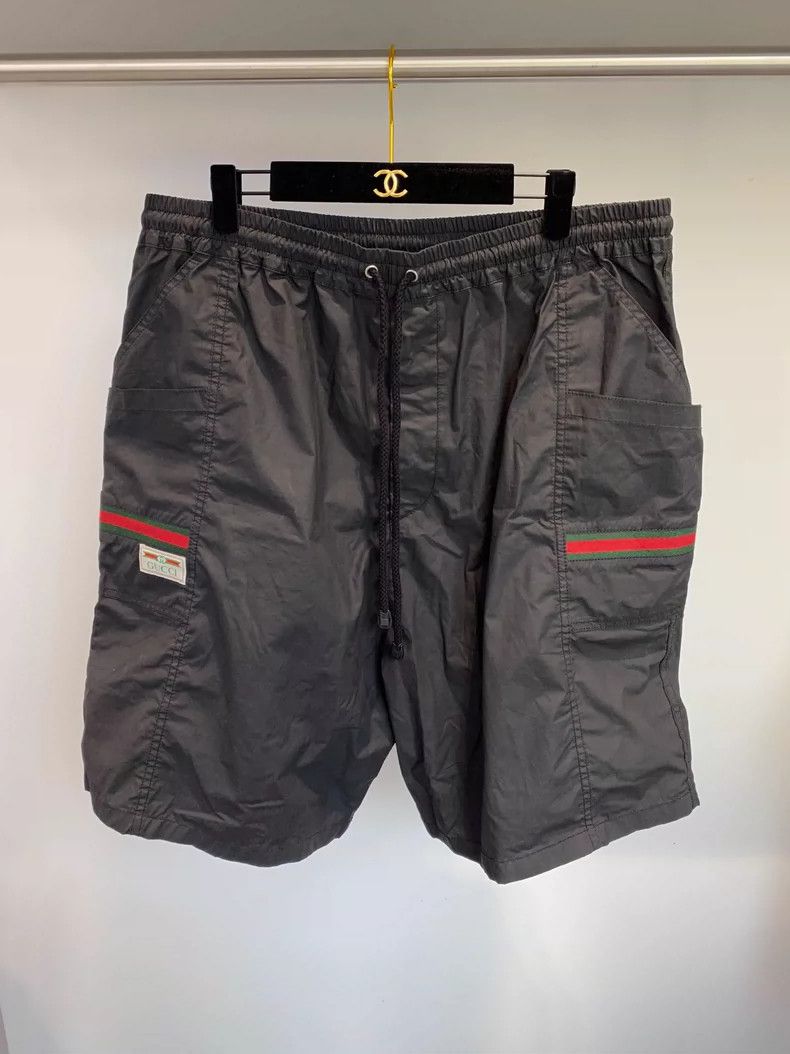 Gucci Gucci Red Green Logo Gray Shorts - dmc Size US 34 / EU 50 - 1 Thumbnail