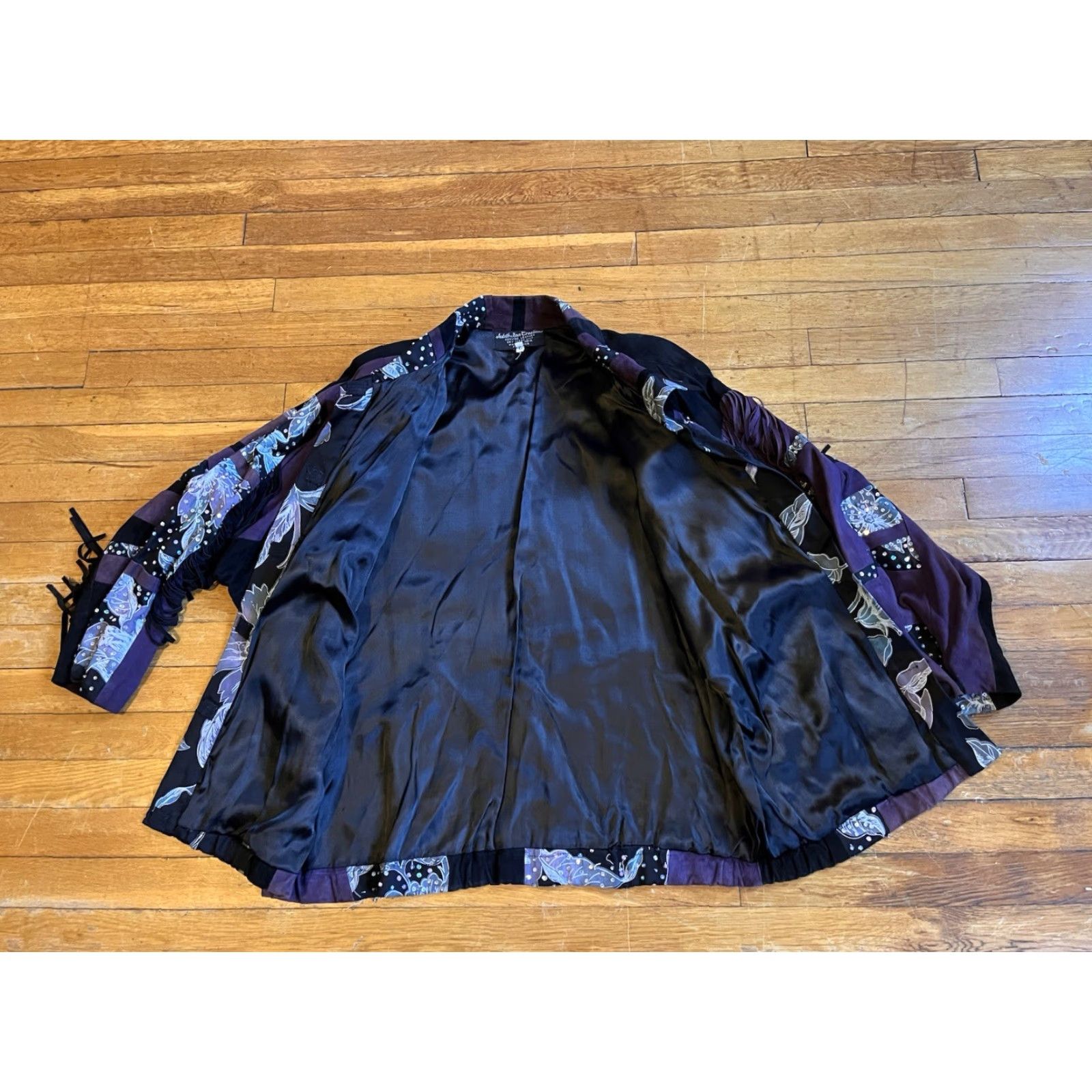 Vintage VINTAGE Judith Ann Creations Suede Leather Western Jacket Womens L Purple 80s Fringe Sequin Floral Bomber Jacket Size L / US 10 / IT 46 - 6 Thumbnail
