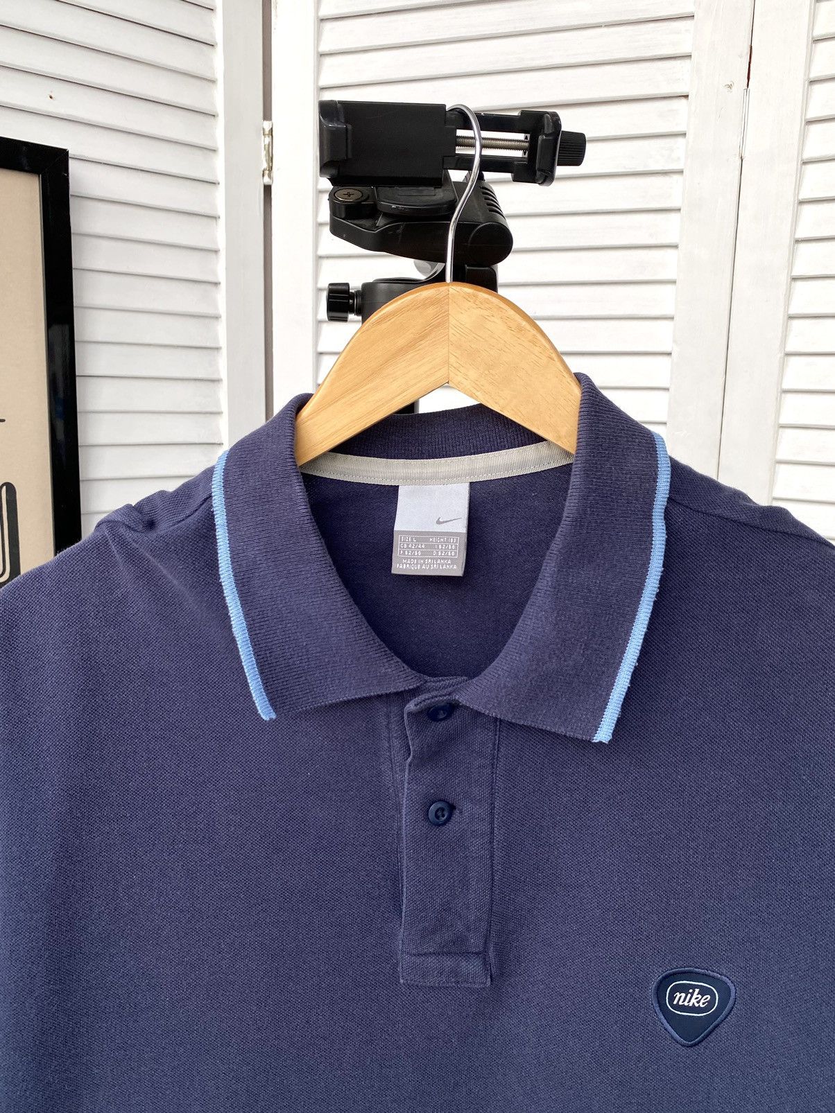 Nike × Vintage Nike Vintage Retro Polos Tee Shirt Navy Size US L / EU 52-54 / 3 - 4 Thumbnail