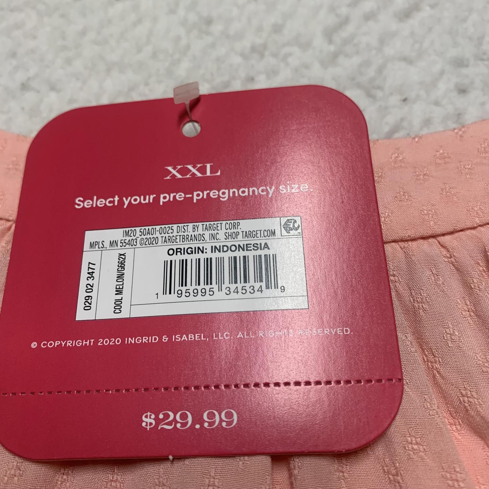 Other Isabel Maternity Women's Size XXL Peachy Pink Peasant Shirt Size XXL / US 16-18 / IT 52-54 - 6 Thumbnail