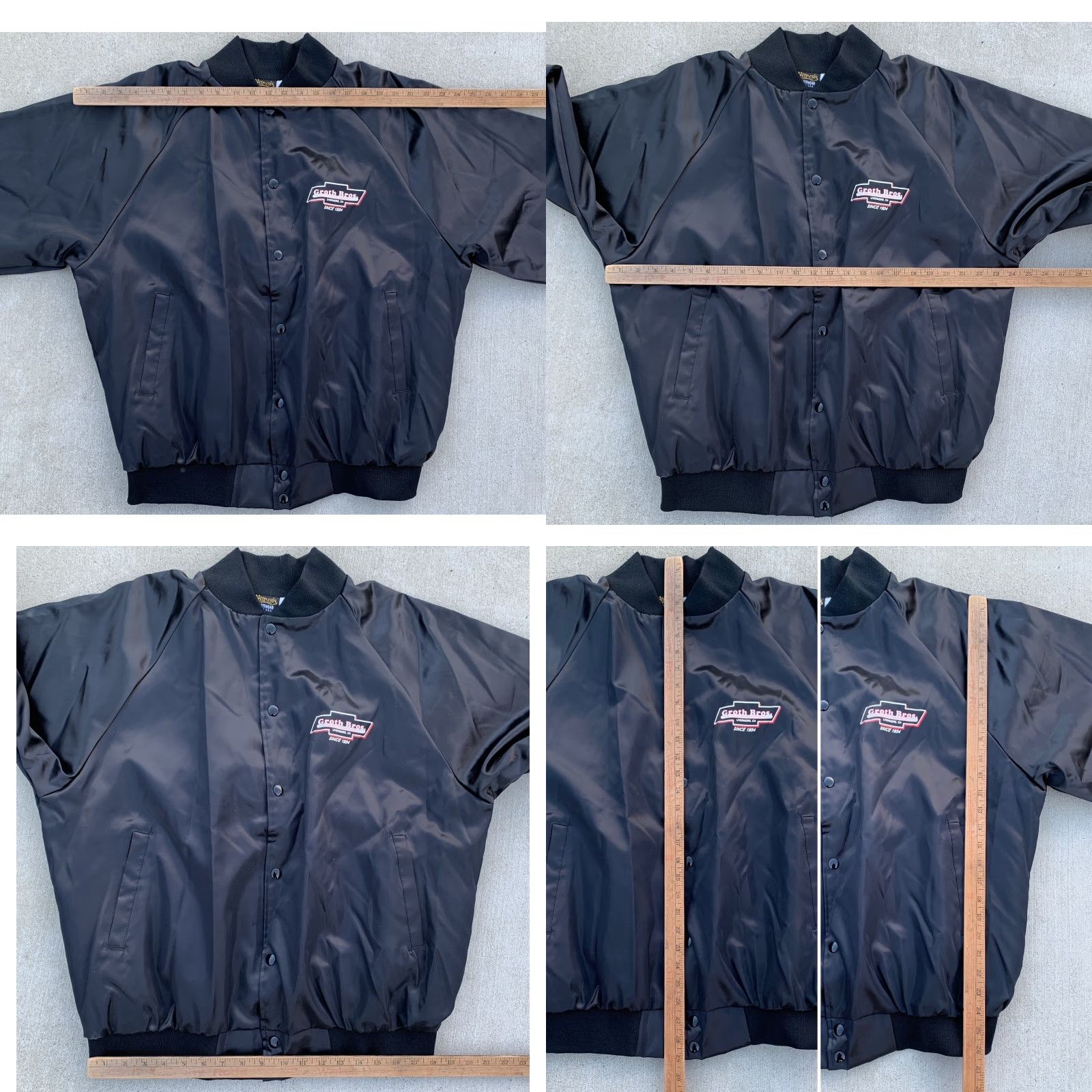 Vintage VINTAGE Nemesis SATIN Bomber Jacket Men's XL Black Cars Transportation Groth Bros Chevrolet Oldsmobile Livermore CA Since 1934 Satin Jacket Size XL Size US XL / EU 56 / 4 - 11 Thumbnail