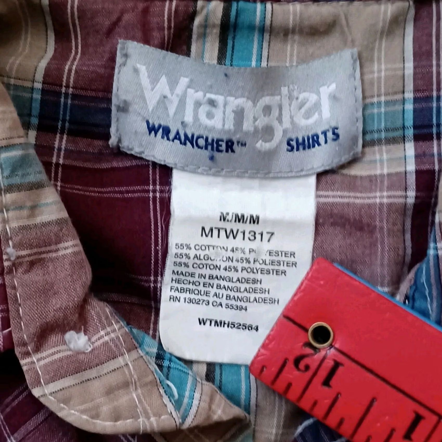 Wrangler VINTAGE Wrangler Shirt Mens M Plaid Pearl Snap Button Up Western Long Sleeve 90s Size US M / EU 48-50 / 2 - 2 Thumbnail