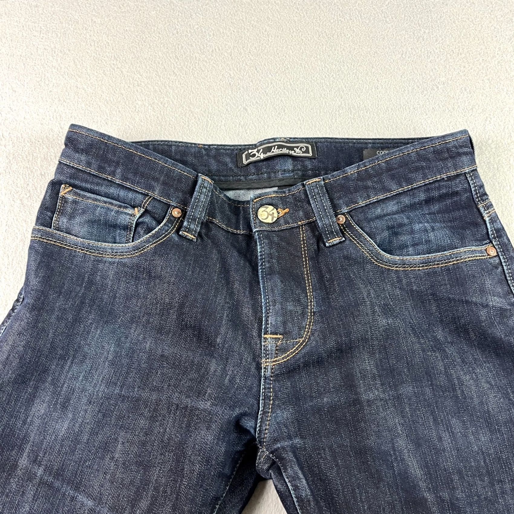 Vintage VINTAGE 34 Heritage Jeans Mens Regular Denim Blue 30x32 33 Inseam Tapered Dark Wash (Pattern: Solid) - Size US 30 / EU 46 - 2 Thumbnail
