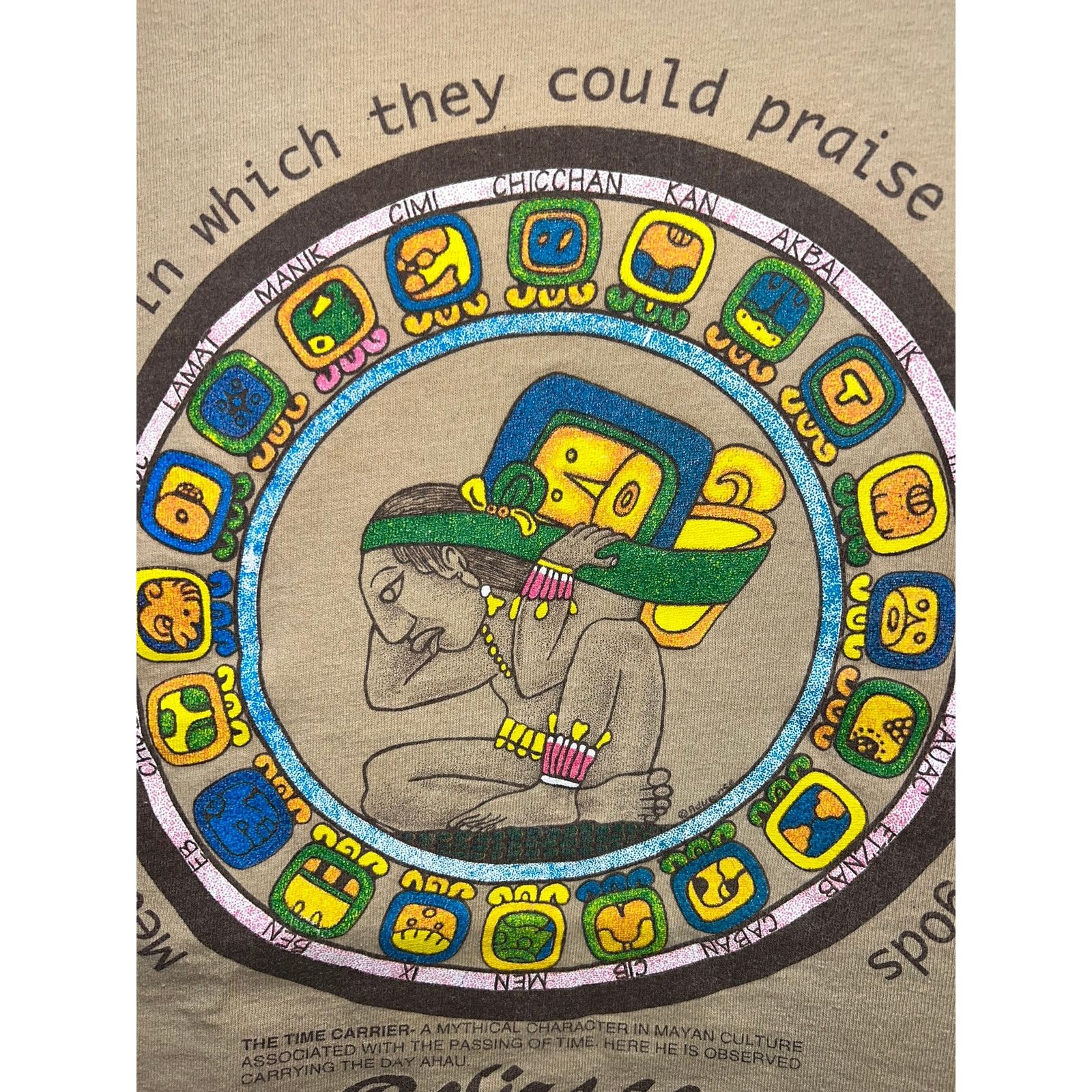 Vintage Vintage Mayan Shirt The Time Carrier Maya Culture Tee 90s XL Size US XL / EU 56 / 4 - 3 Thumbnail
