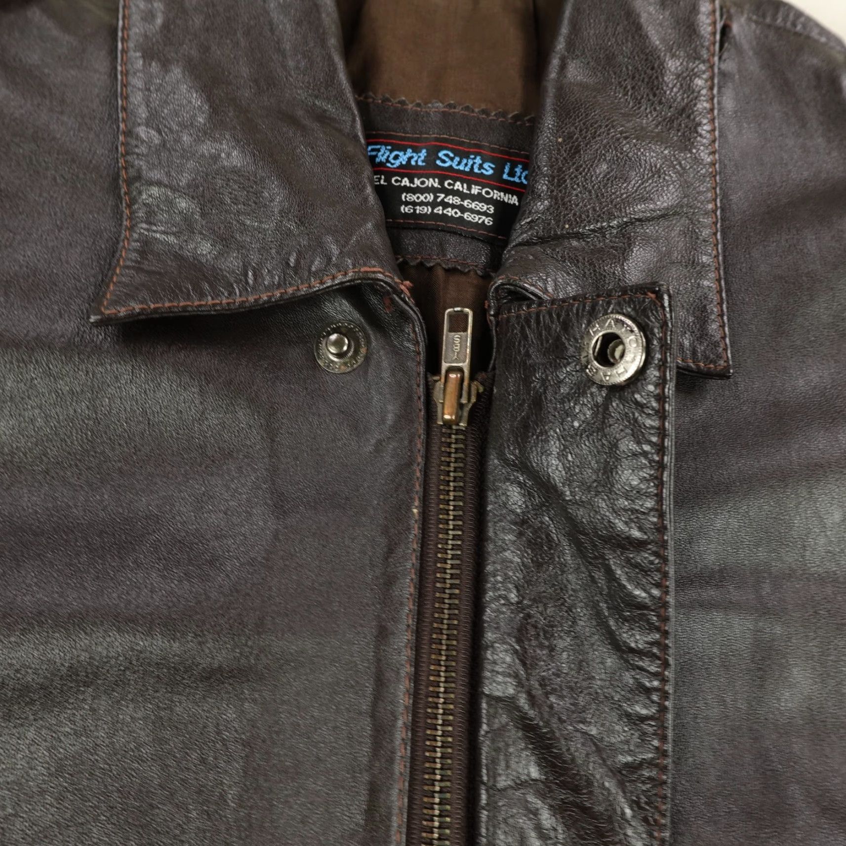 Vintage Vintage Flight Suits Ltd Jacket Mens Large Black Real Leather Coat Bomber Zip Up Size US L / EU 52-54 / 3 - 6 Thumbnail