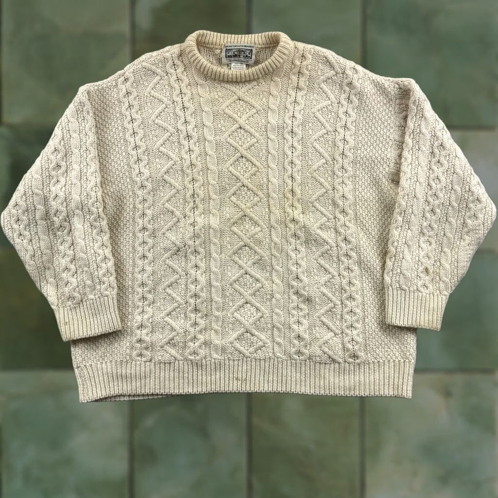 Vintage VINTAGE Aran Crafts Sweater Mens 2XL Beige Cable Knit Fisherman Wool Pullover Size US XXL / EU 58 / 5 - 1 Thumbnail
