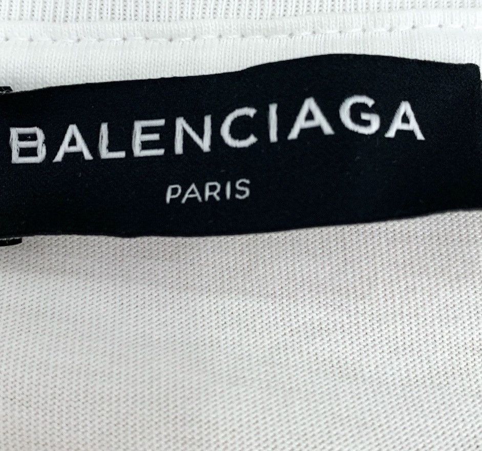 Balenciaga Balenciaga logo lock print round neck white cotton short s Size US L / EU 52-54 / 3 - 7 Thumbnail