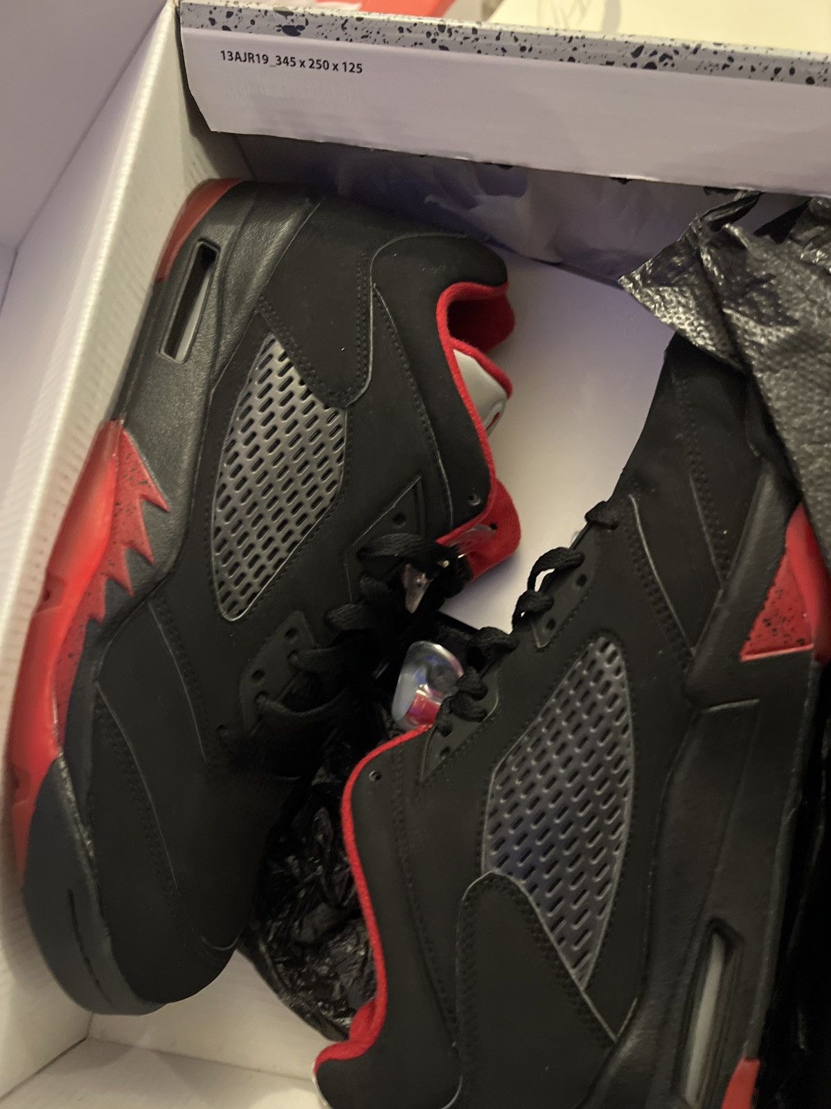 image of Jordan Brand 5 Low Retro Alternate 9.5 Used Shoes in Black, Men's