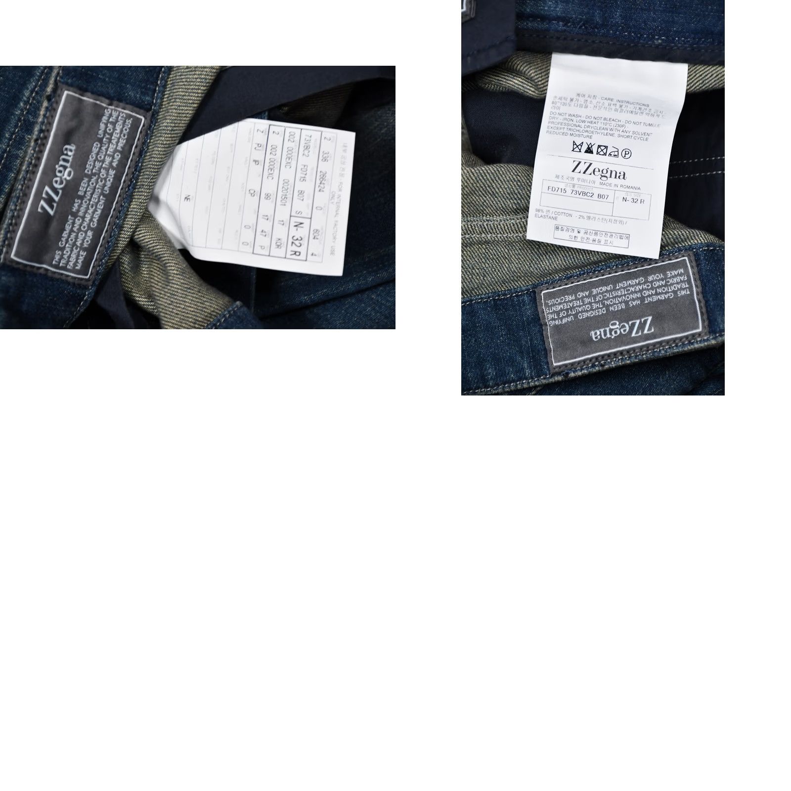 Z Zegna Z Zegna Jeans Narrow Fit Low Rise Men 32 Regular Blue Denim 98% Cotton 2% Elastane Plain Solid Vintage No 90s not applicable Size US 32 / EU 48 - 9 Thumbnail