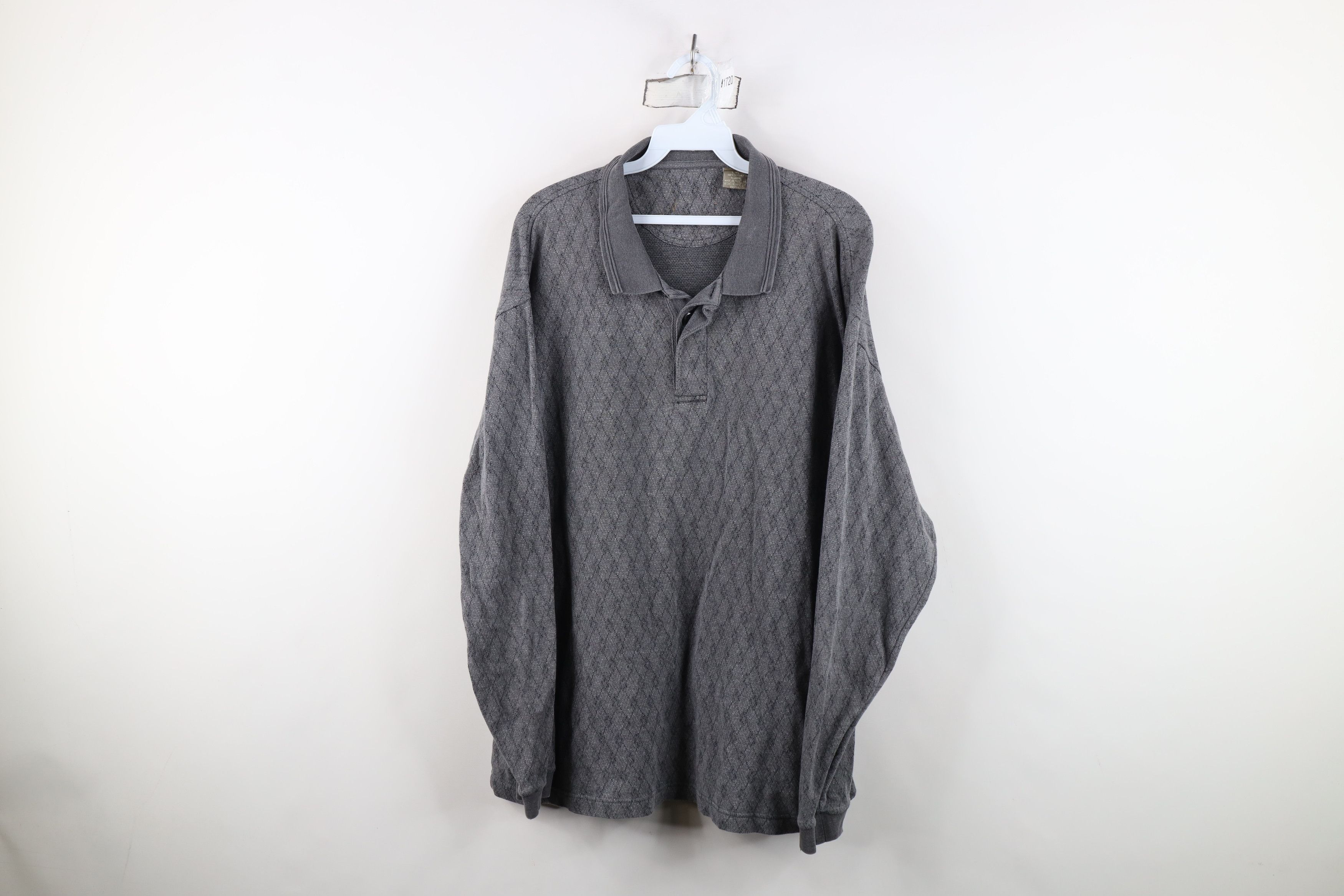 Vintage Vintage Streetwear Diamond Knit Long Sleeve Rugby Polo Size US L / EU 52-54 / 3 - 1 Thumbnail
