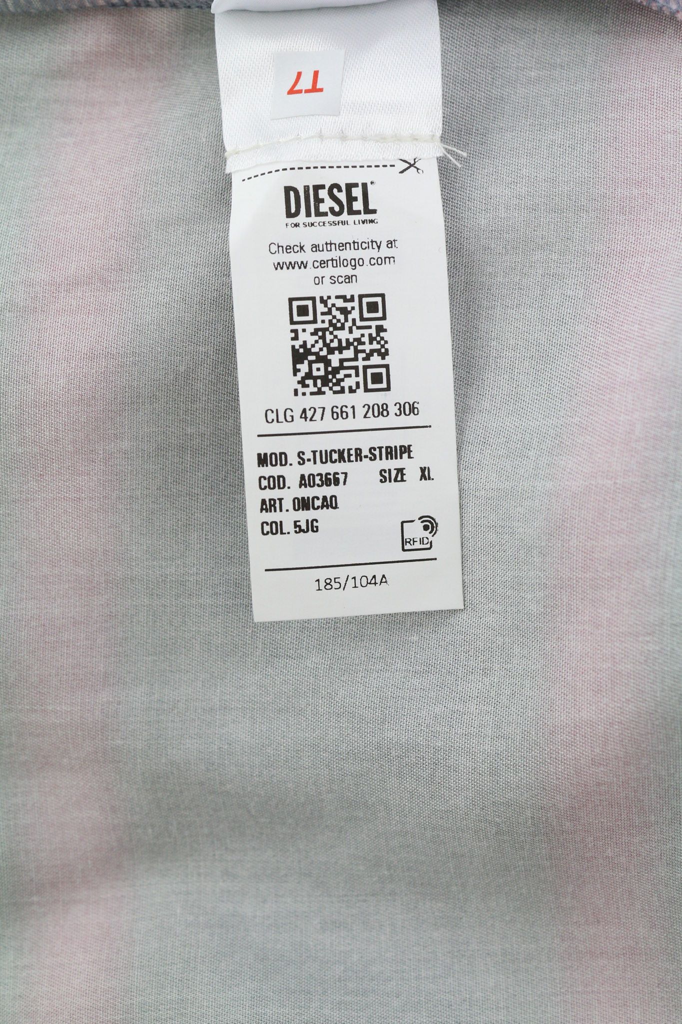 Diesel S-TUCKER-STRIPE XL Patterned Buttoned Logo 40495 Size US XL / EU 56 / 4 - 10 Thumbnail