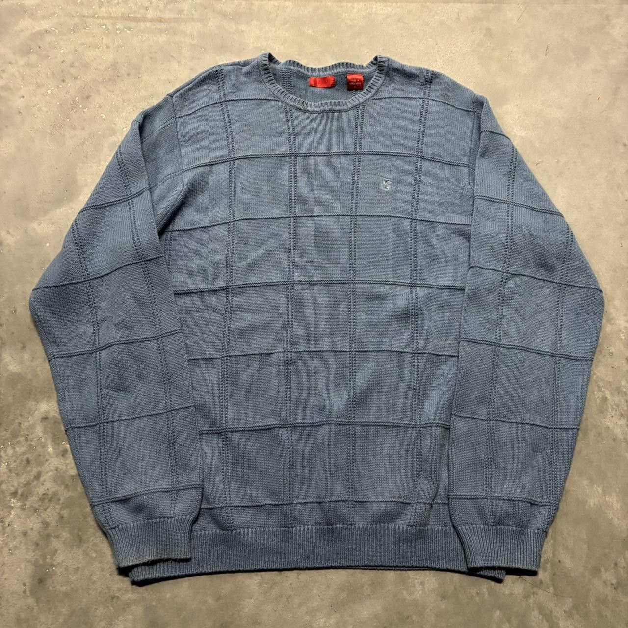 Japanese Brand × Vintage Crazy Vintage Y2K/2000s Blue Essential Knitted Sweater! Size US L / EU 52-54 / 3 - 1 Thumbnail