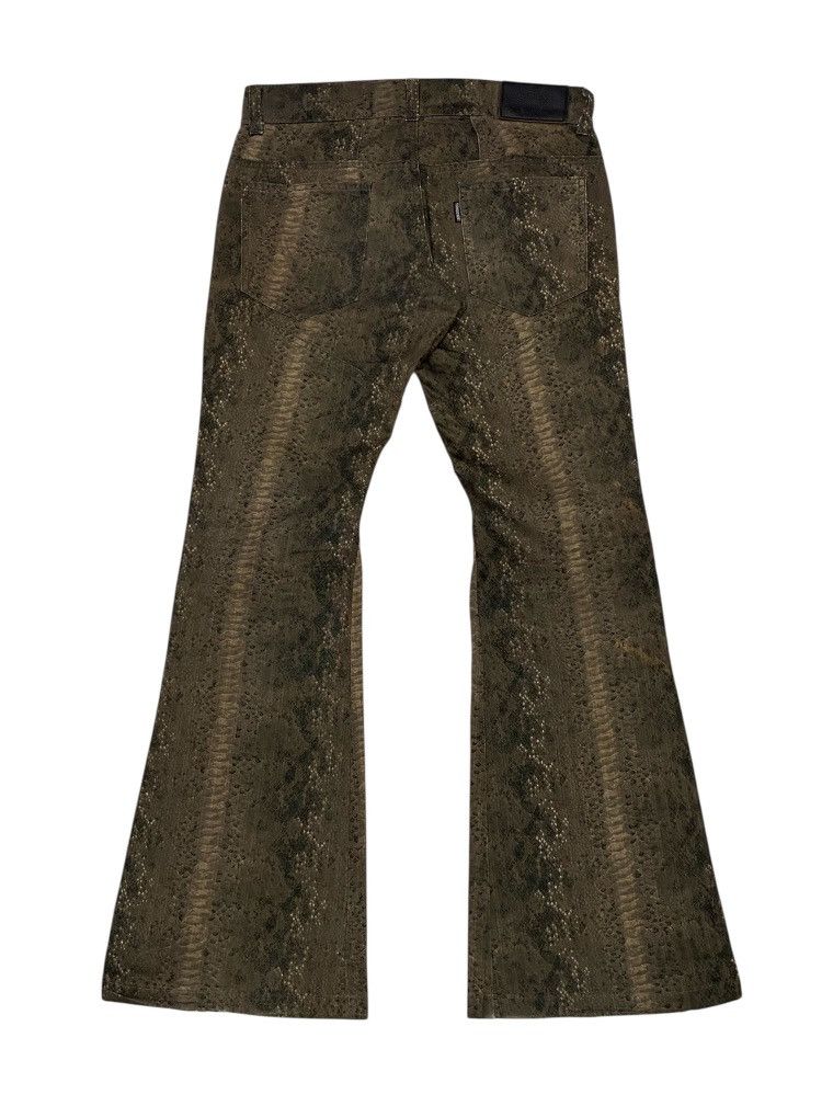 Tornado Mart 💃Tornado Mart 00s “Snakeskin”Woven Laced Flare Cut Pants Size US 30 / EU 46 - 2 Thumbnail
