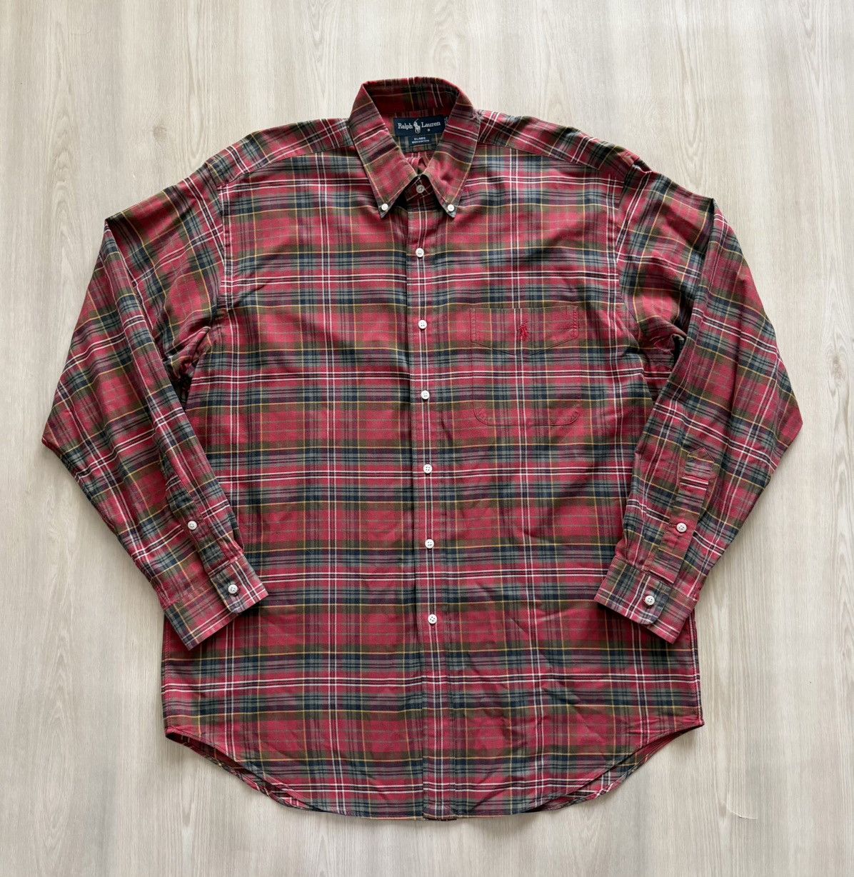 Polo Ralph Lauren Vintage Ralph Lauren Red Plaid Flannel Button Up Sz L Size US L / EU 52-54 / 3 - 1 Thumbnail