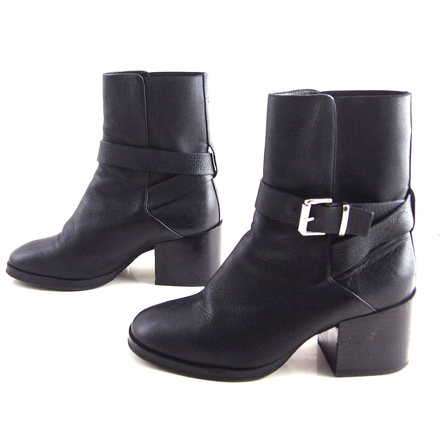 Cos COS Biker Style Ankle Boots Mid Heel Black US 9 EU 39 Size US 9 / IT 39 - 4 Thumbnail