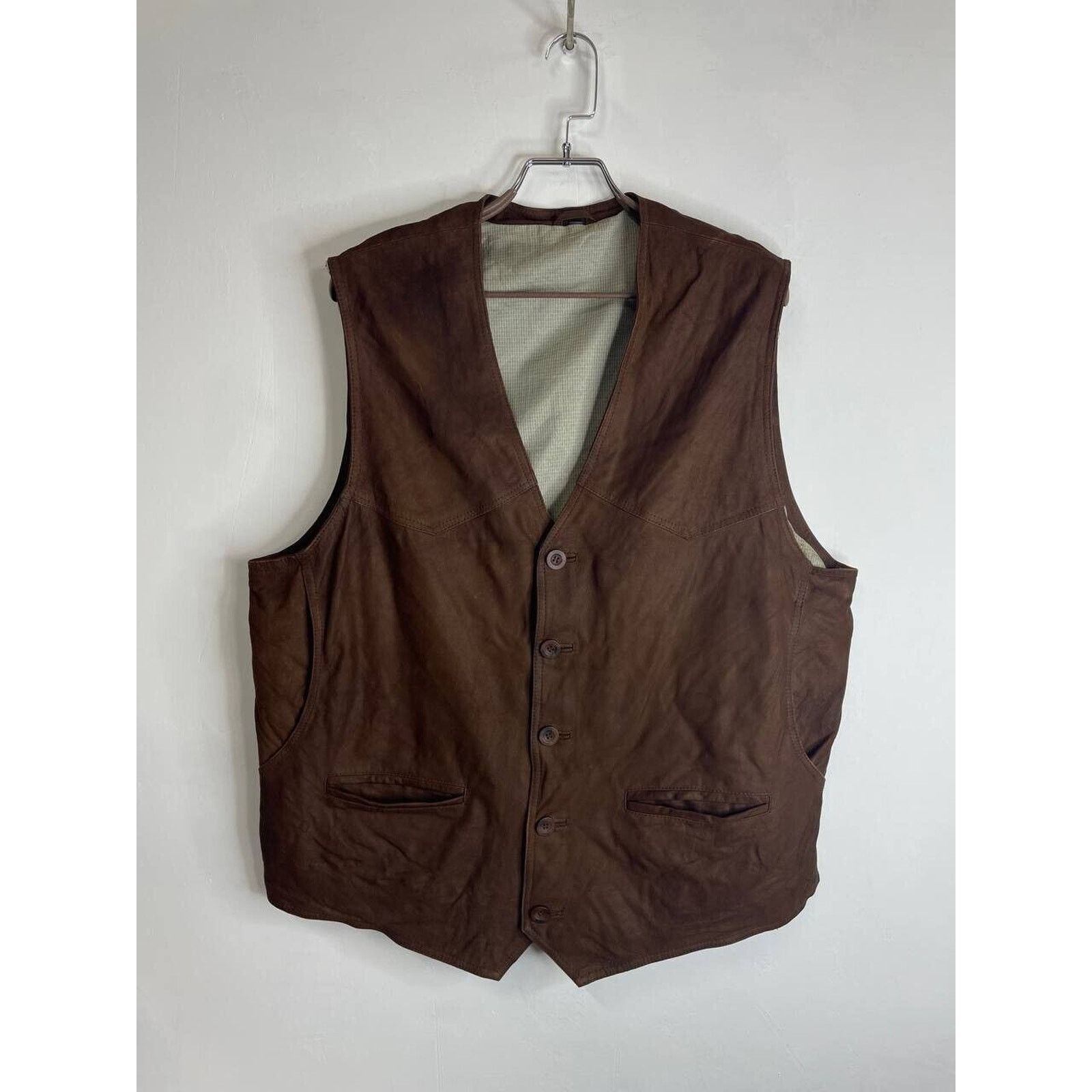 Vintage Vintage Brown Suede Leather Vest XXL Western Cowboy Size US XXL / EU 58 / 5 - 2 Thumbnail