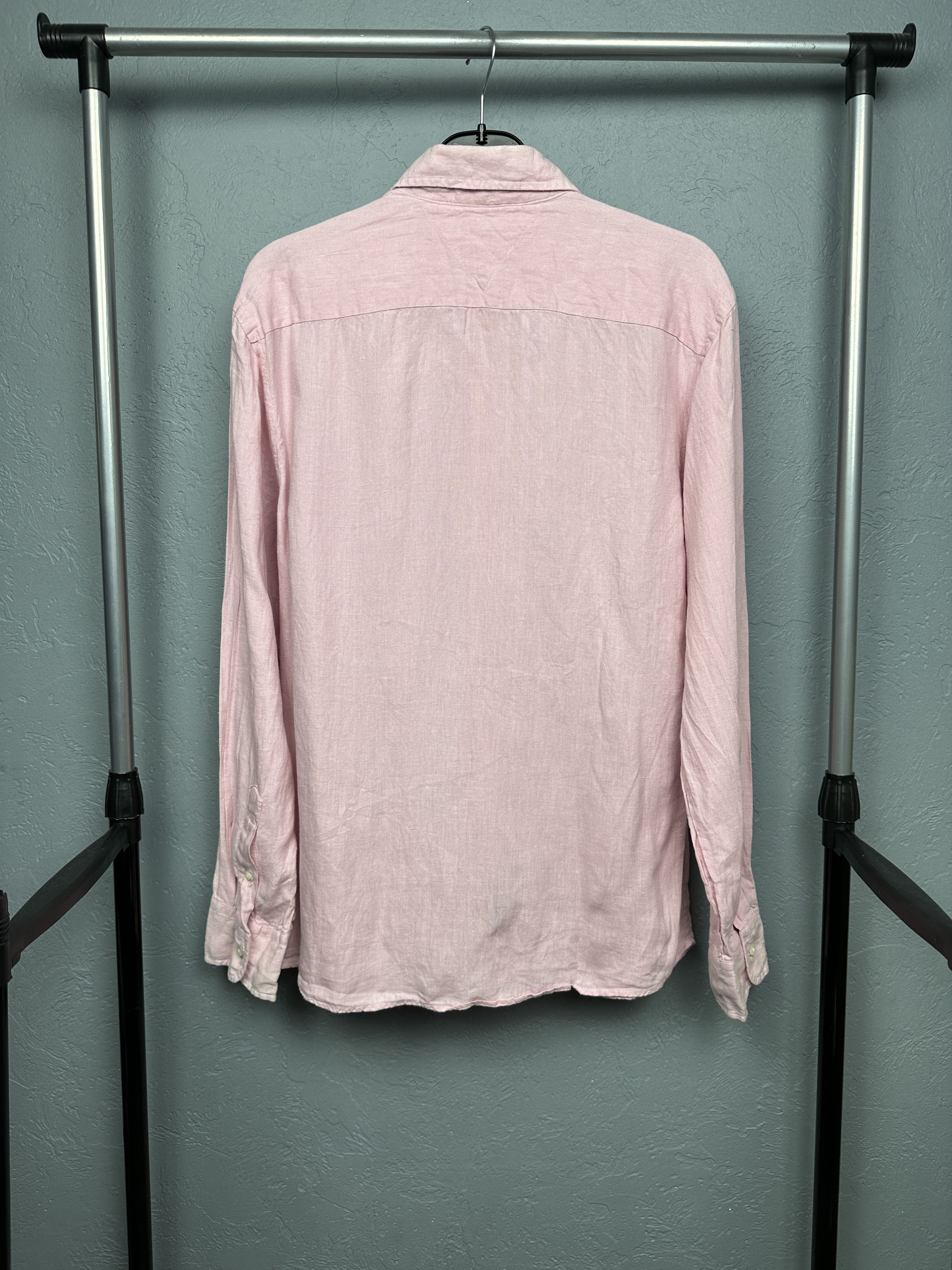 Tommy Hilfiger × Vintage Tommy Hilfiger Vintage Mens LINEN Long Sleeve Shirt Size US L / EU 52-54 / 3 - 6 Thumbnail