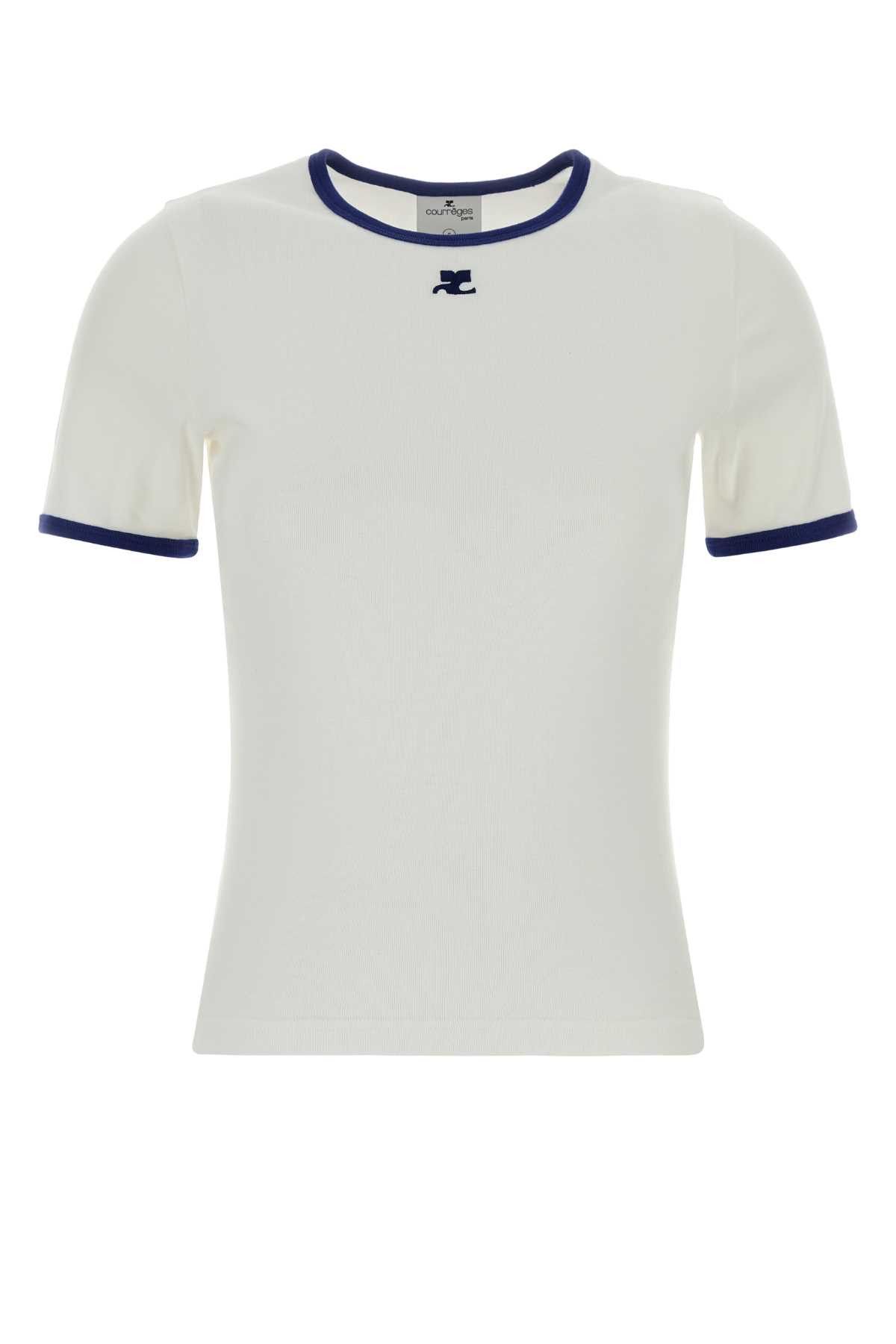 Courreges White Cotton T-Shirt Size S / US 4 / IT 40 - 1 Thumbnail