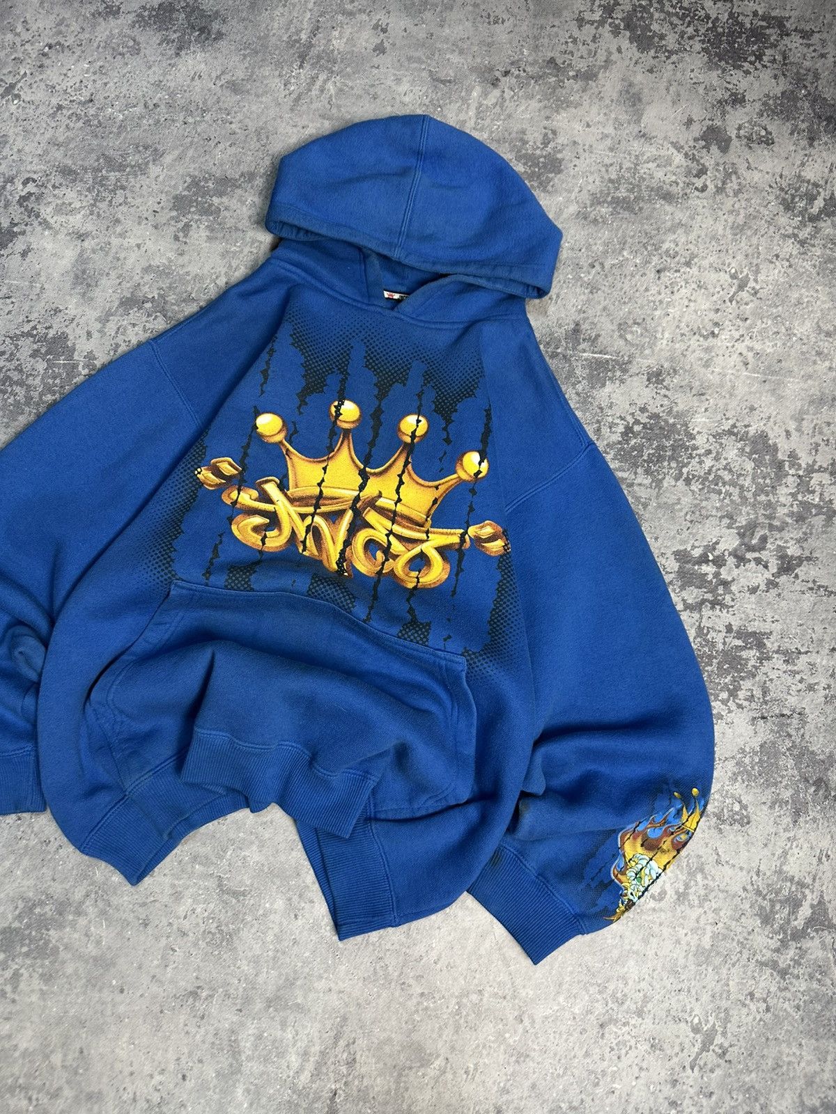 JNCO Vintage Y2K JNCO jeans crown blue hoodie sweatshirt Size US XL / EU 56 / 4 - 3 Thumbnail