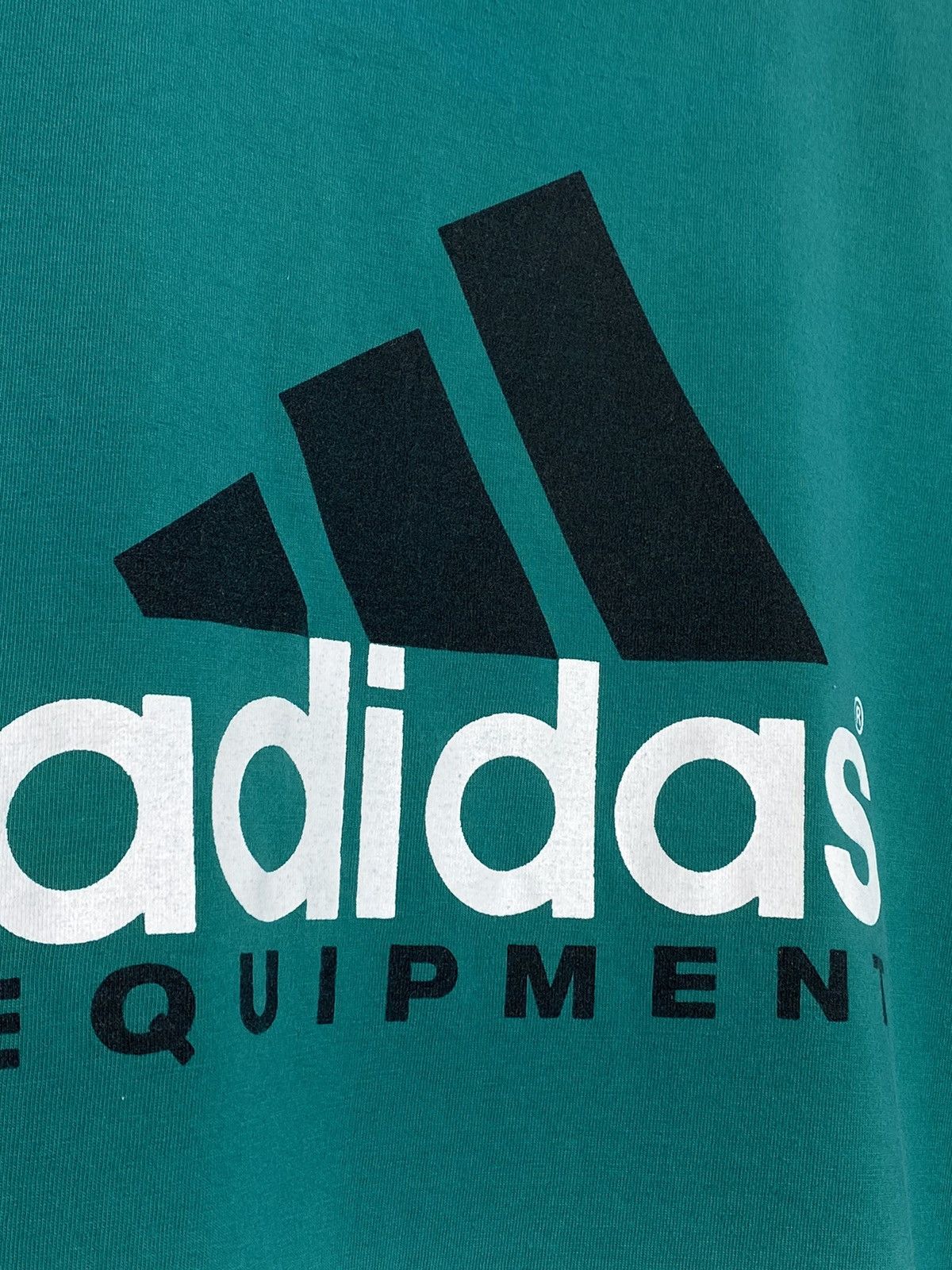 Adidas × Vintage Vintage 90s Adidas Equipment hype streetwear green t-shirt Size US L / EU 52-54 / 3 - 4 Thumbnail