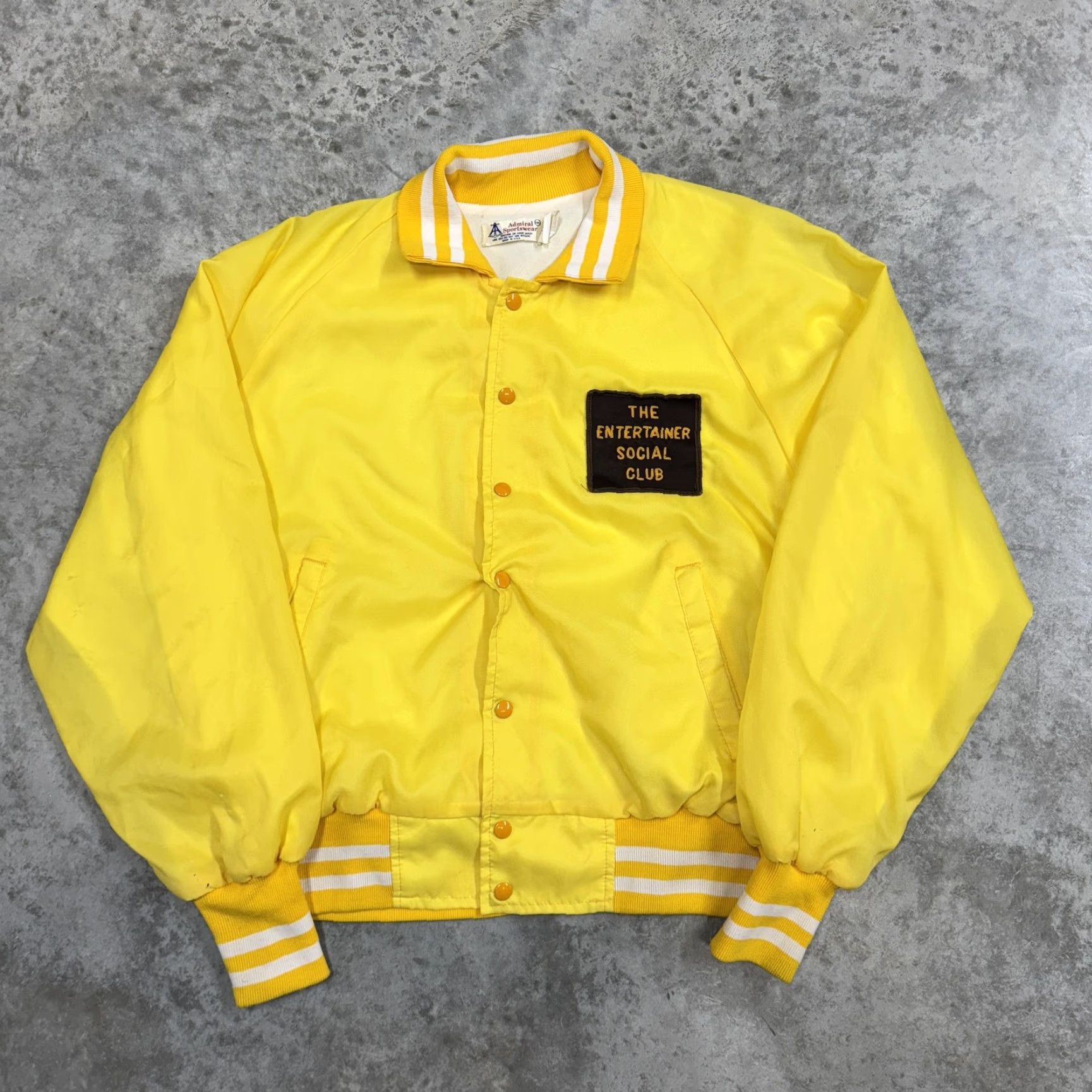 Vintage VINTAGE Admiral Sportswear Jacket Mens 2XL Yellow Varsity Snap Social Club Lights 90s Sports Embroidered Logo Mens Jacket Size US XXL / EU 58 / 5 - 2 Thumbnail
