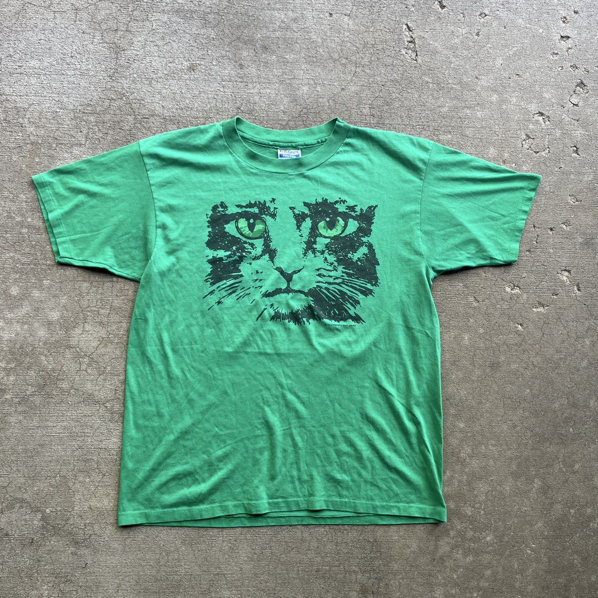 Vintage 80s Green Cat Graphic Shirt Size US XL / EU 56 / 4 - 1 Thumbnail