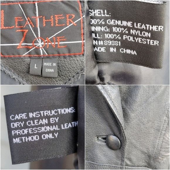 Vintage Vintage 90s y2k Punk Rock Grunge Black Leather Oversized Tre Size L / US 10 / IT 46 - 5 Thumbnail