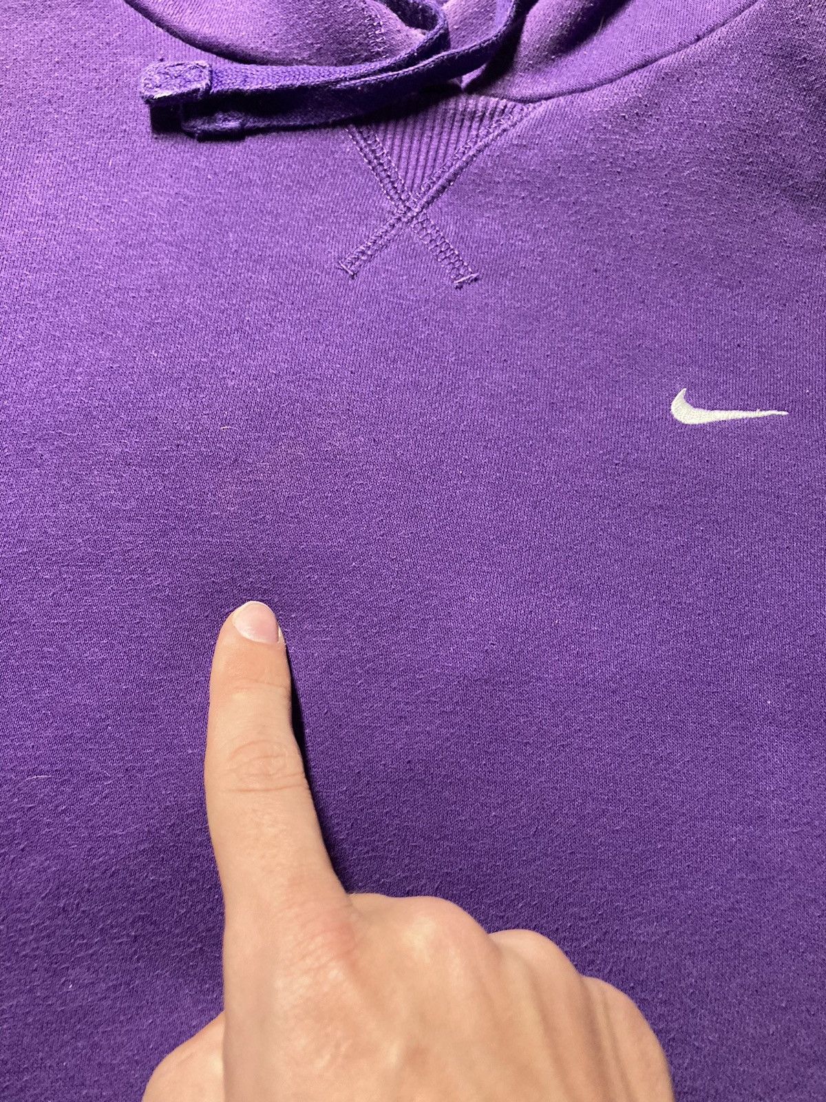 Nike × Vintage ⛩️Vintage Nike Purple Corner Swoosh Hoodie Mini Logo SunFaded Size US S / EU 44-46 / 1 - 7 Thumbnail