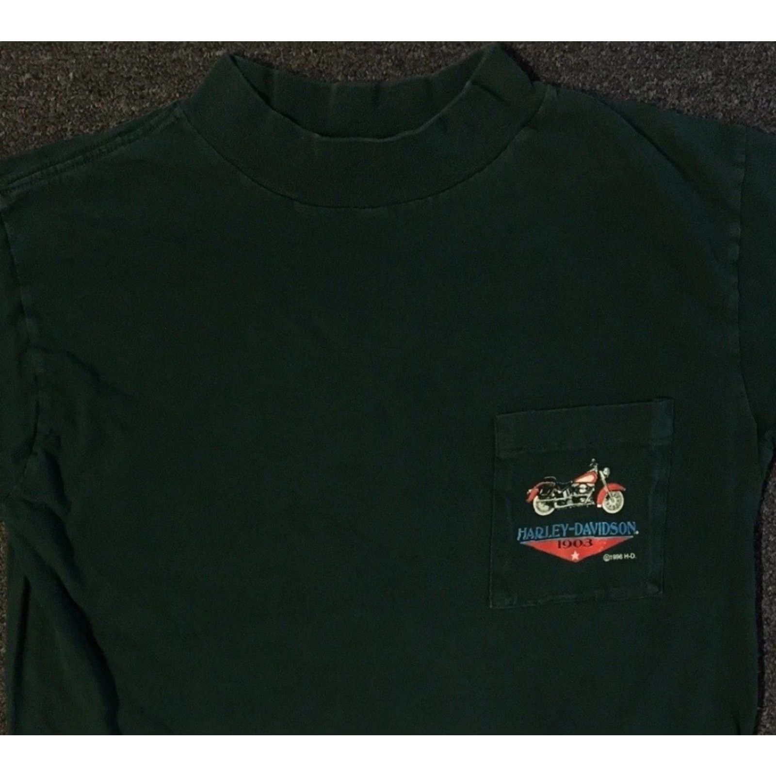 Harley Davidson VINTAGE Harley Davidson Eagle Faded Immortal Shirt M USA Biker Grunge 90s 80s Green Long Sleeve Crew Neck Graphic Tee Men Mens Size US M / EU 48-50 / 2 - 7 Thumbnail