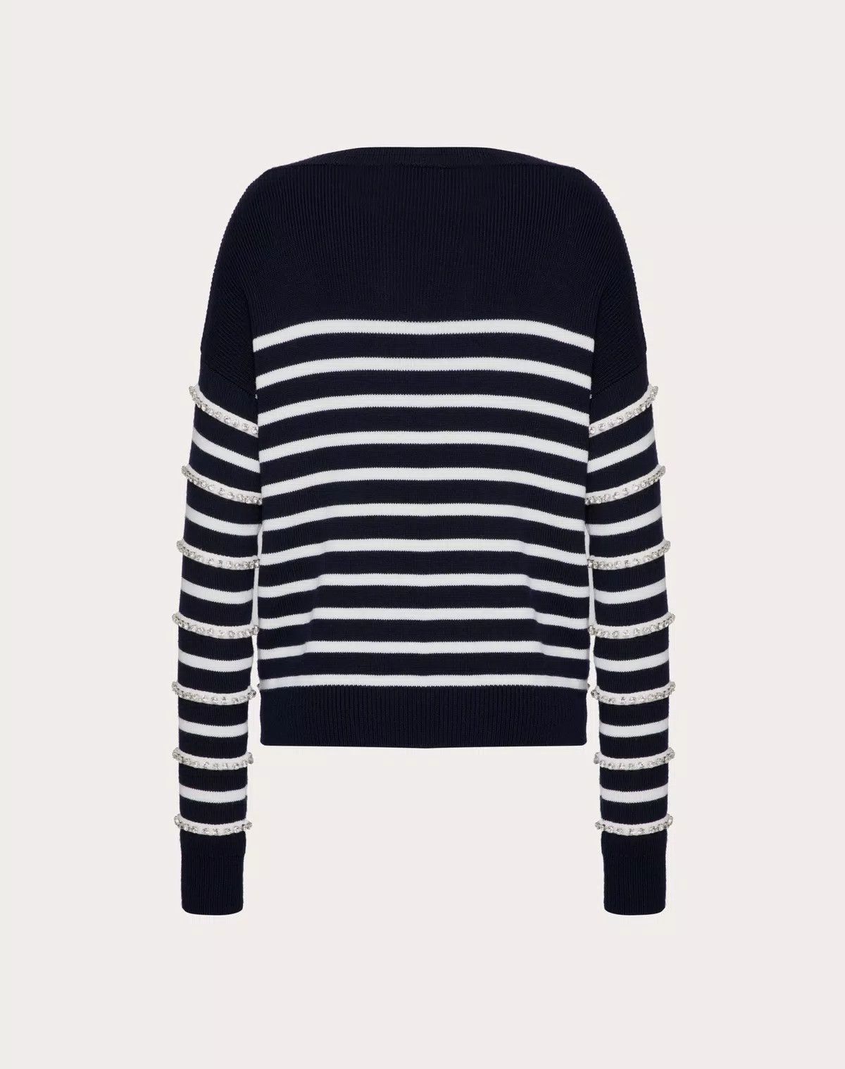 Valentino o1s1wg111125 Embroidered Wool Jumper Sweater in Navy Size S / US 4 / IT 40 - 2 Thumbnail