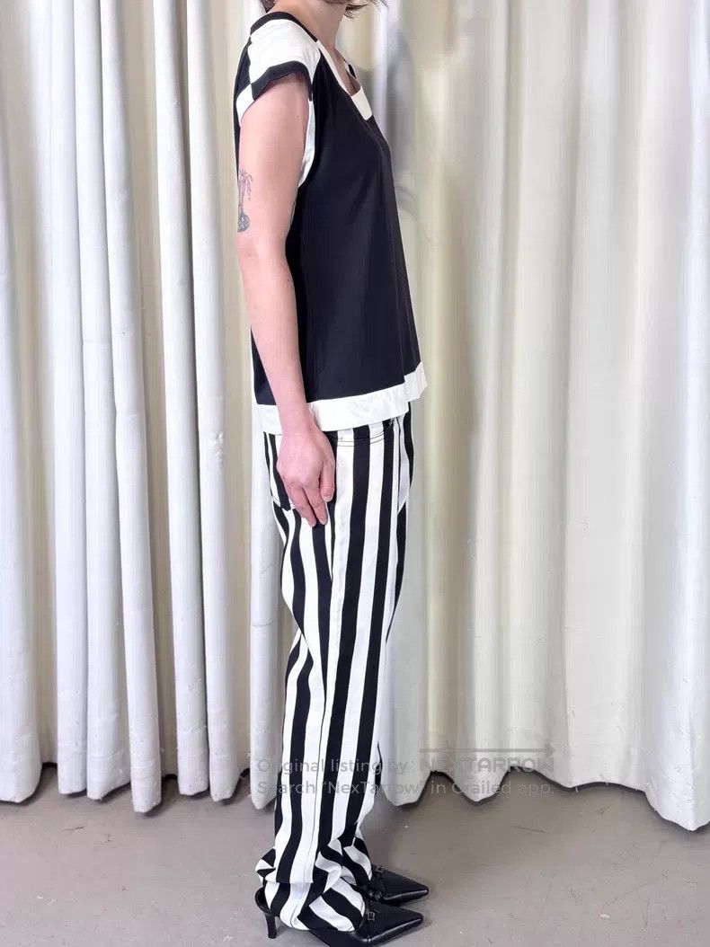 Comme des Garcons Comme Des Garcons size M Circus Black and White Striped Po Size 23" - 2 Thumbnail