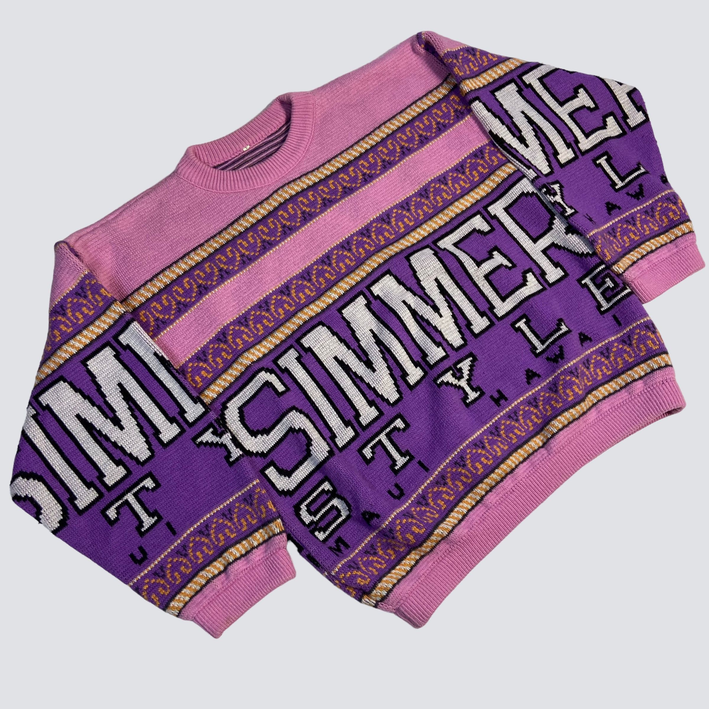 Vintage 1980s SIMMER STYLE MAUI ARCHIVE KNITTED SWEATER - № 1110 Size US L / EU 52-54 / 3 - 5 Thumbnail