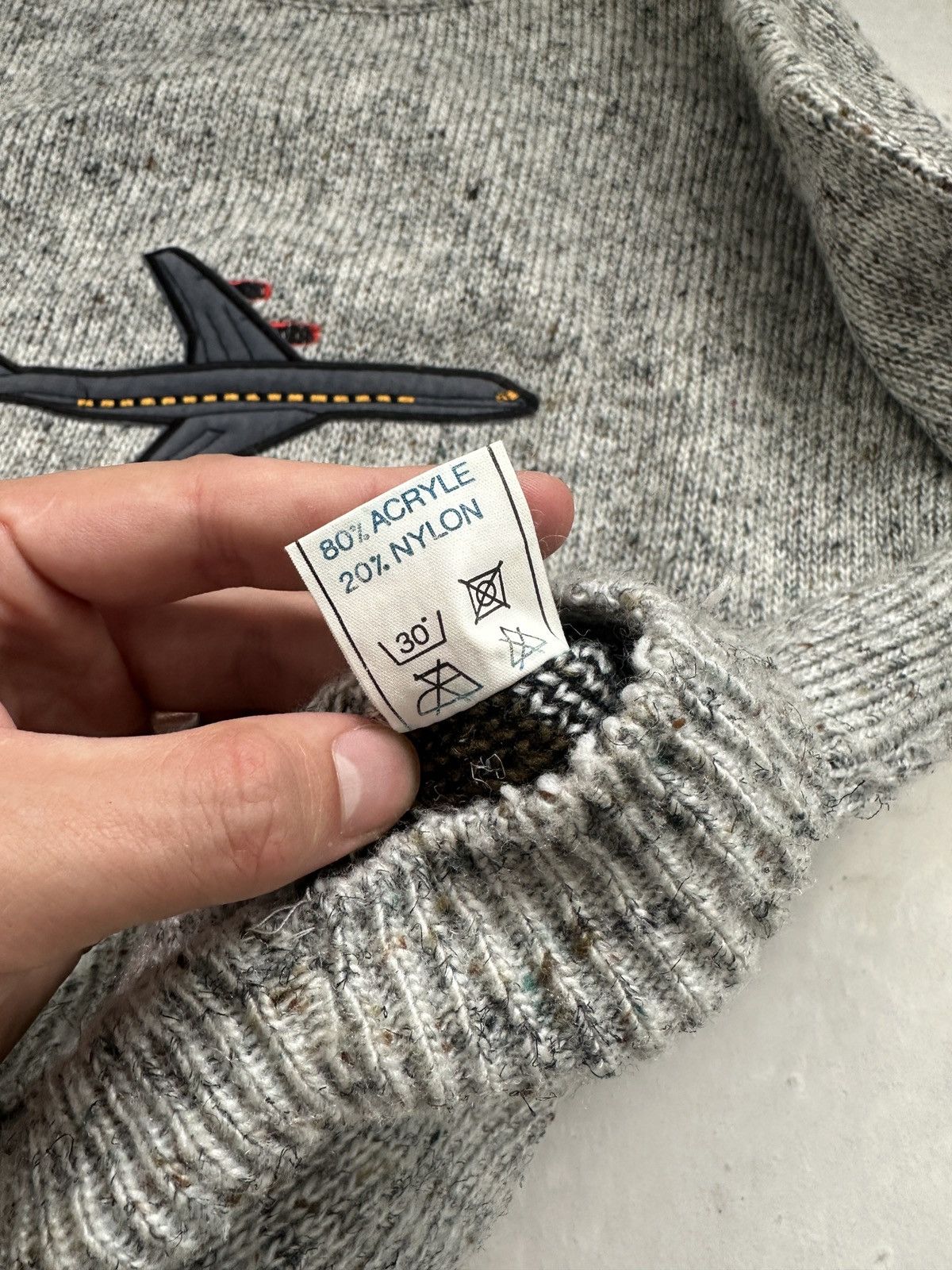 Japanese Brand × Vintage 90s Vintage New York embroided plane knit sweater Size US M / EU 48-50 / 2 - 10 Thumbnail