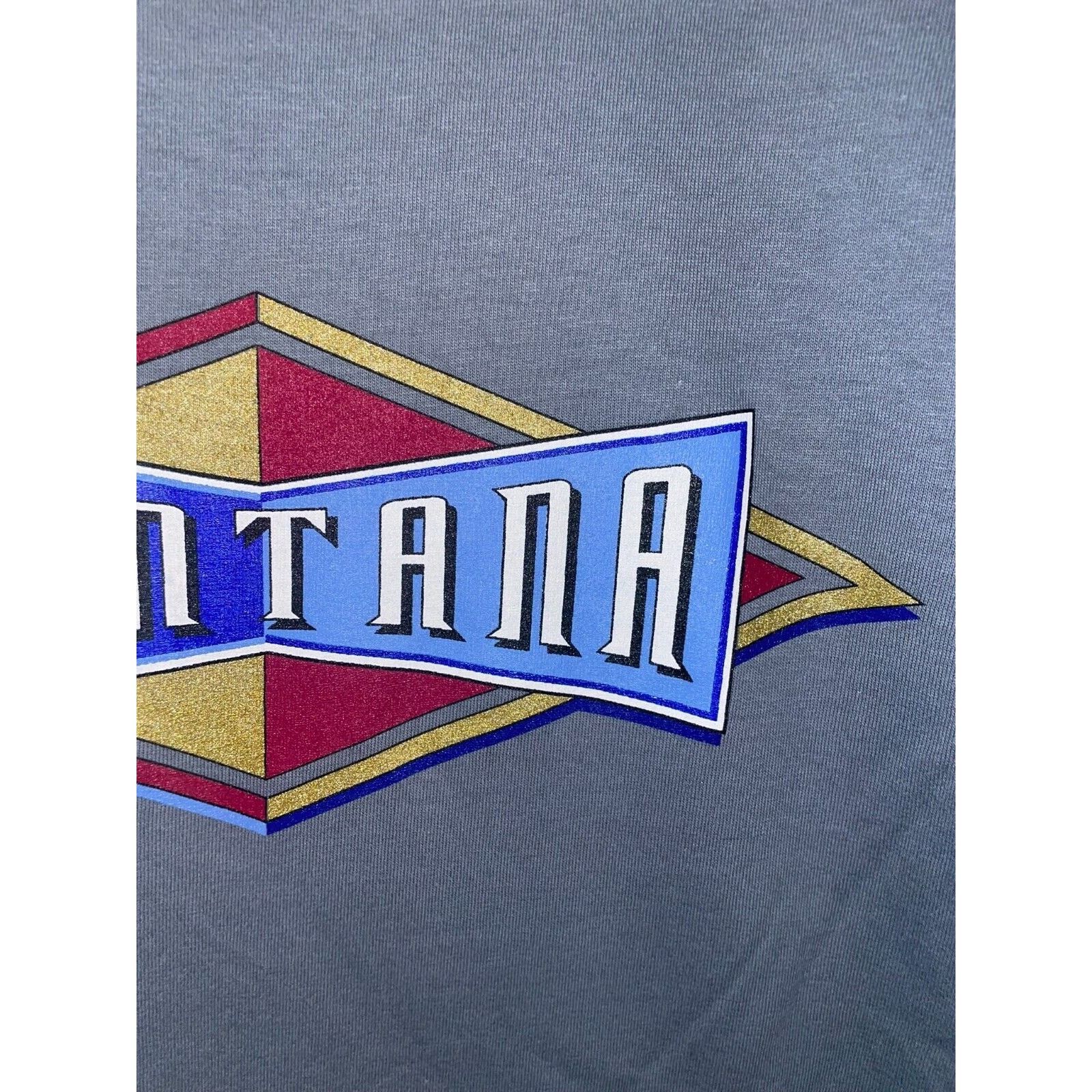 Jerzees Vintage Montana Shirt Diamond State Blue Gray Tee 90s Large Size US L / EU 52-54 / 3 - 3 Thumbnail