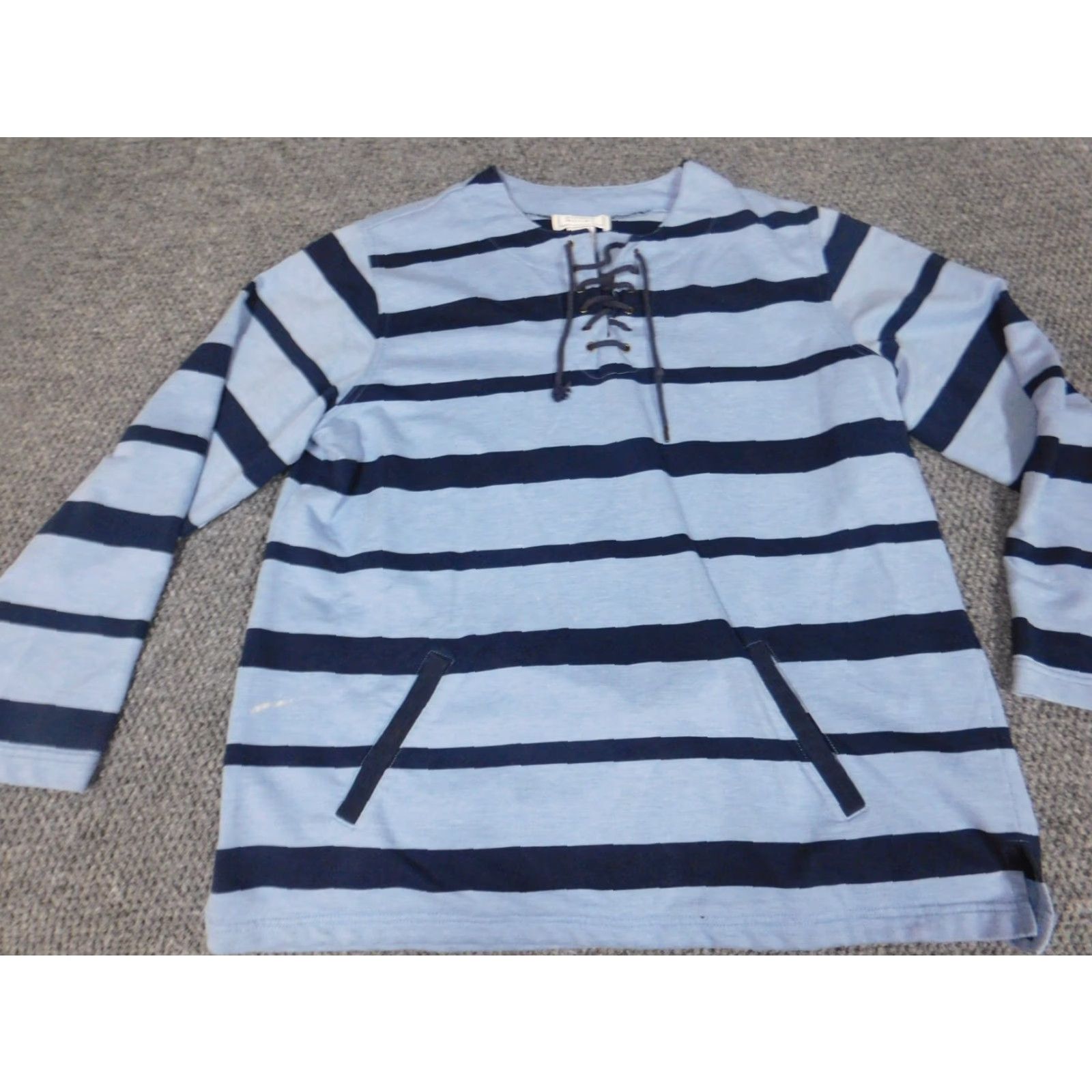 MooRER Jennifer Moore Womens Sweater Large Blue striped pullover stretch Size L / US 10 / IT 46 - 3 Thumbnail