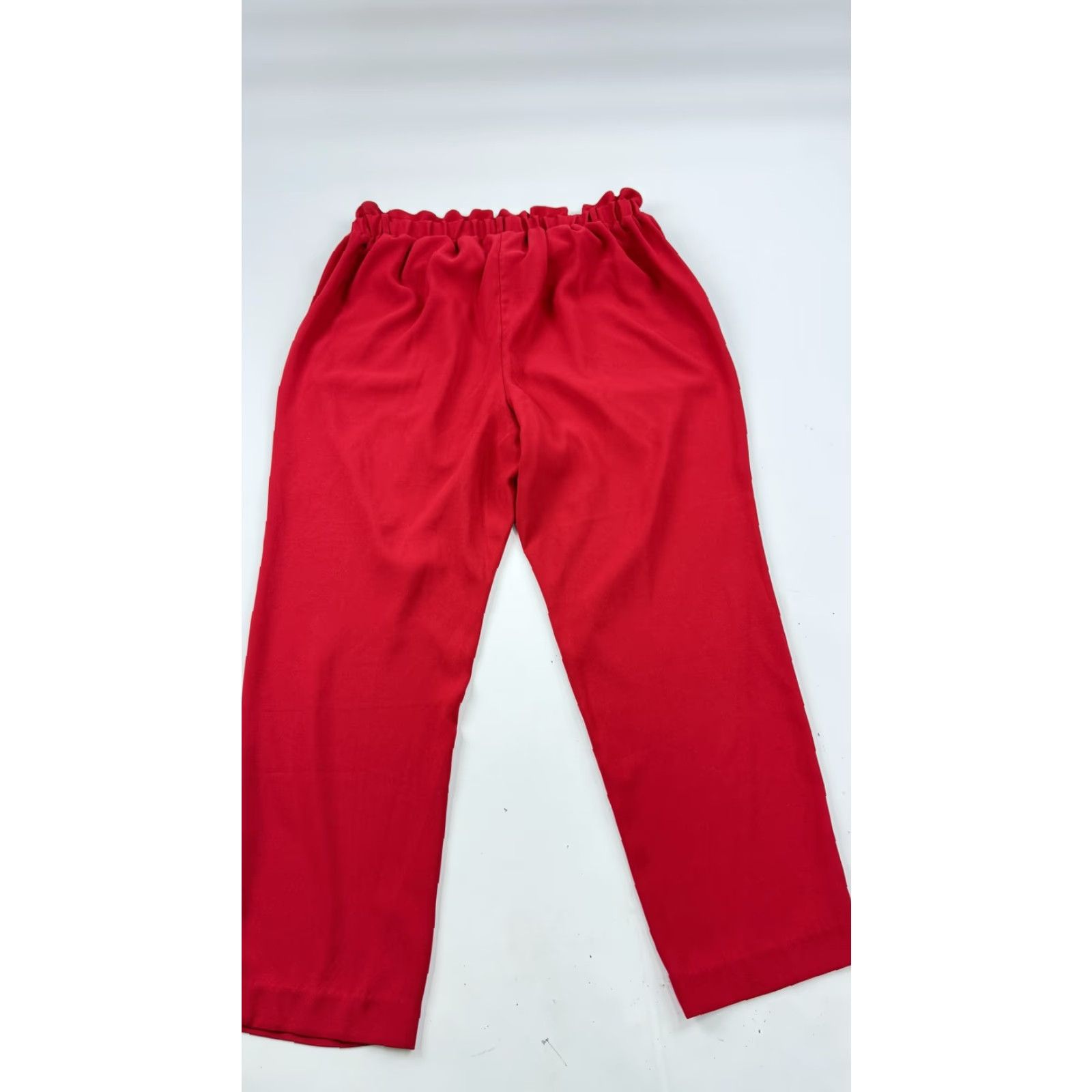 Vintage Lane Bryant Pants Womens 16 Red Pull On Elastic Waist Tapered Dressy Cropped Size 38" / US 16 / IT 52 - 3 Thumbnail
