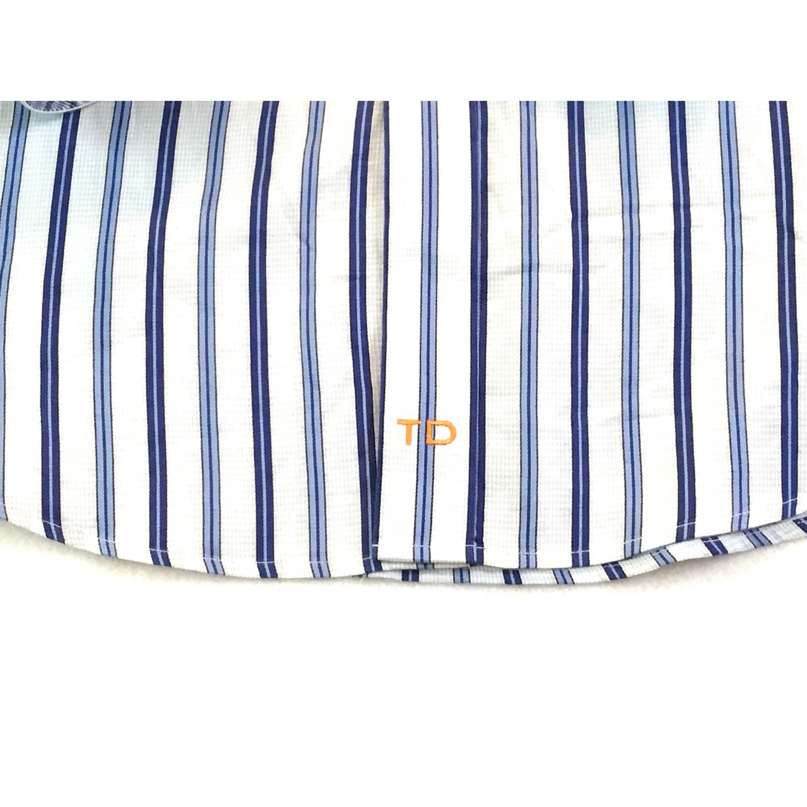 Thomas Dean Thomas Dean Shirt Blue Multi Stripe Long Slv Size Medium Size US M / EU 48-50 / 2 - 4 Thumbnail