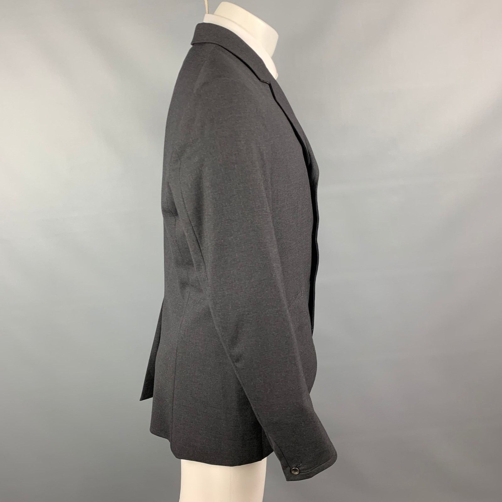 Rag & Bone RAG & BONE Size 40 Charcoal Wool Notch Lapel Sport Coat Size 40R - 3 Thumbnail