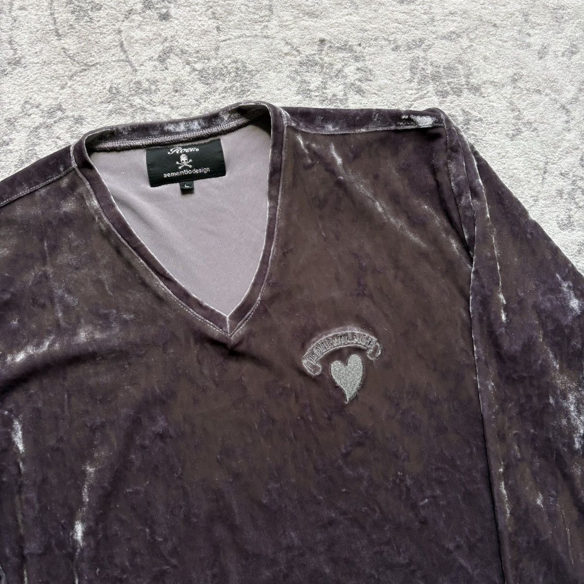 Roen Roen x Semantic Design Velour Heart Long Sleeve T-Shirt Size US M / EU 48-50 / 2 - 2 Thumbnail