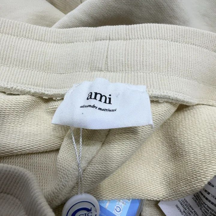 AMI AMIPARIS Beige Heart Embroidery Jogger Pants -2507 Size US 38 / EU 54 - 4 Thumbnail