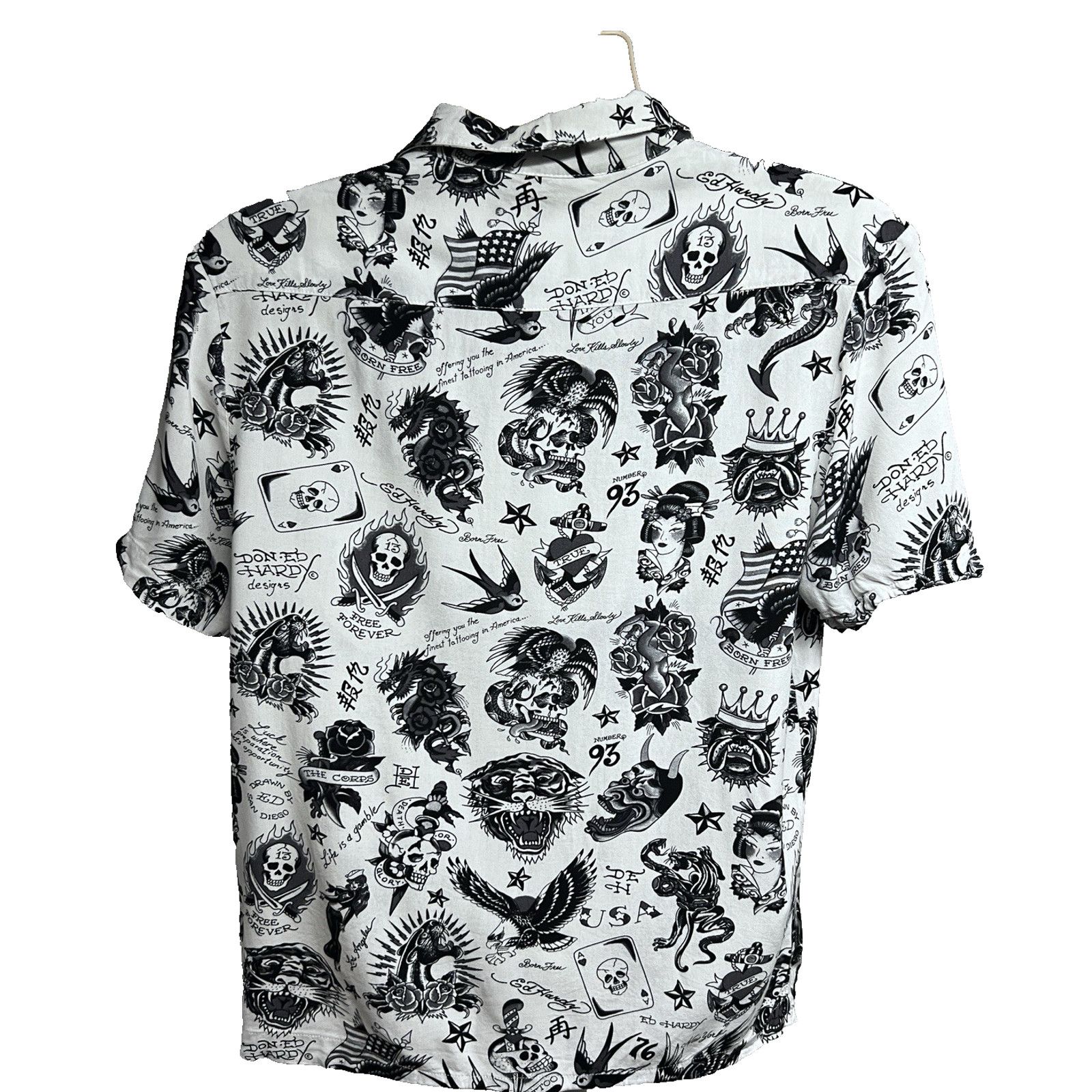 Ed Hardy Ed Hardy All Over Graphic Print Button Up Camp Shirt Medium Size US M / EU 48-50 / 2 - 2 Thumbnail