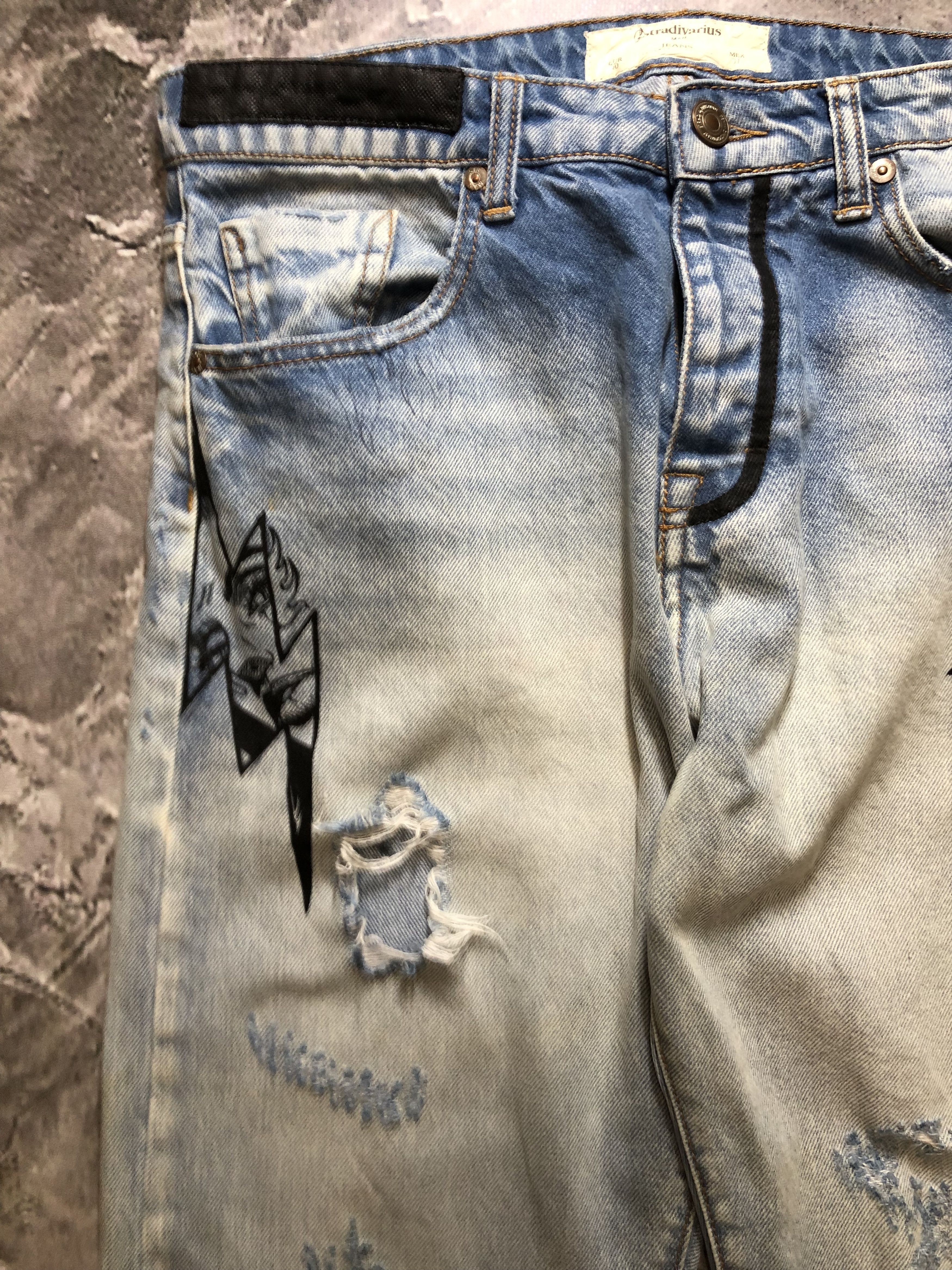 Vintage Stradivarius Distressed Vintage denim Jeans Size US 31 - 9 Thumbnail