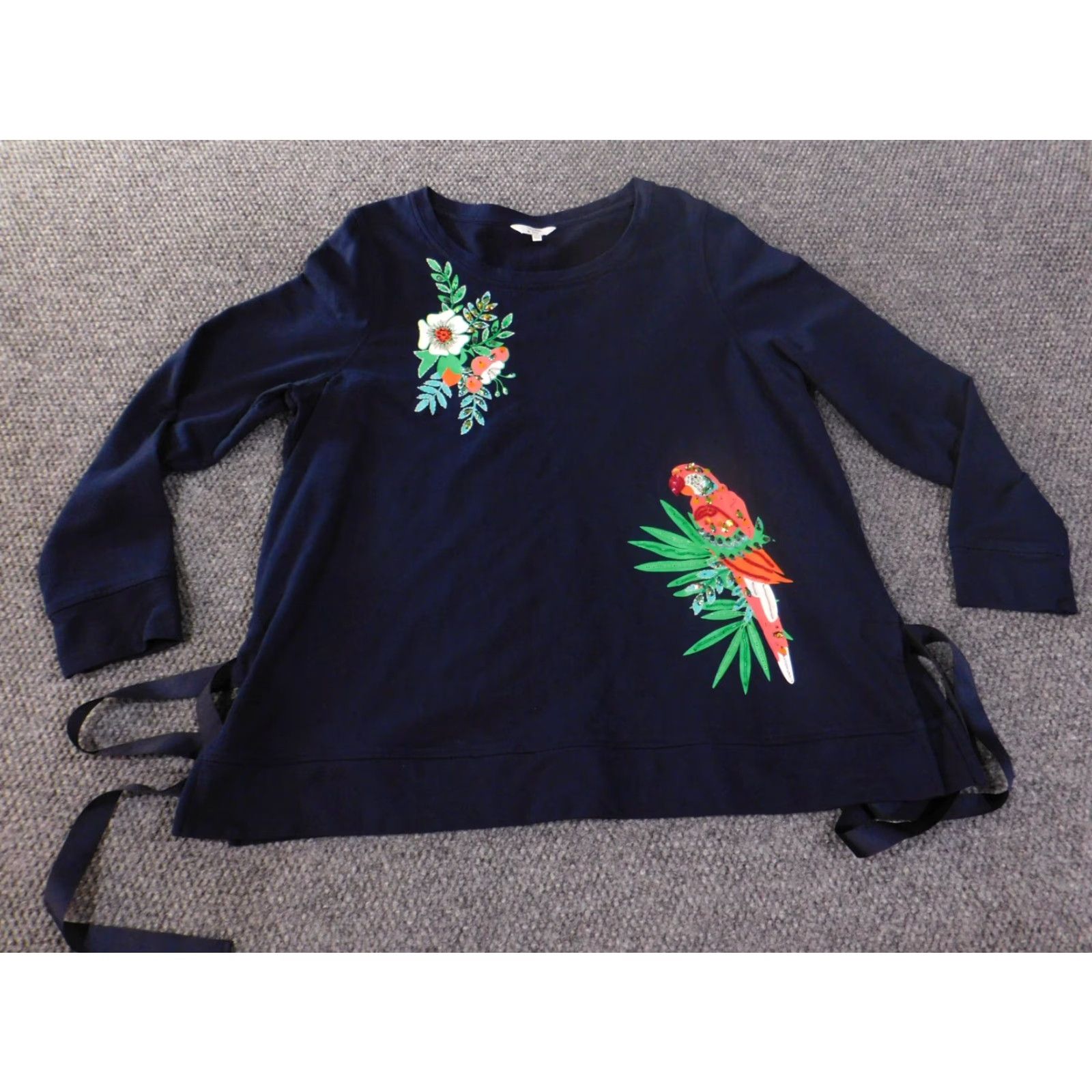 Vintage Crown & Ivy Sweater Pullover Women 2XL Blue Raglan Sleeve Round Neck Knit Cotton Classic Stretch Casual Pullover Regular Size Regular Size XXL / US 16-18 / IT 52-54 - 2 Thumbnail